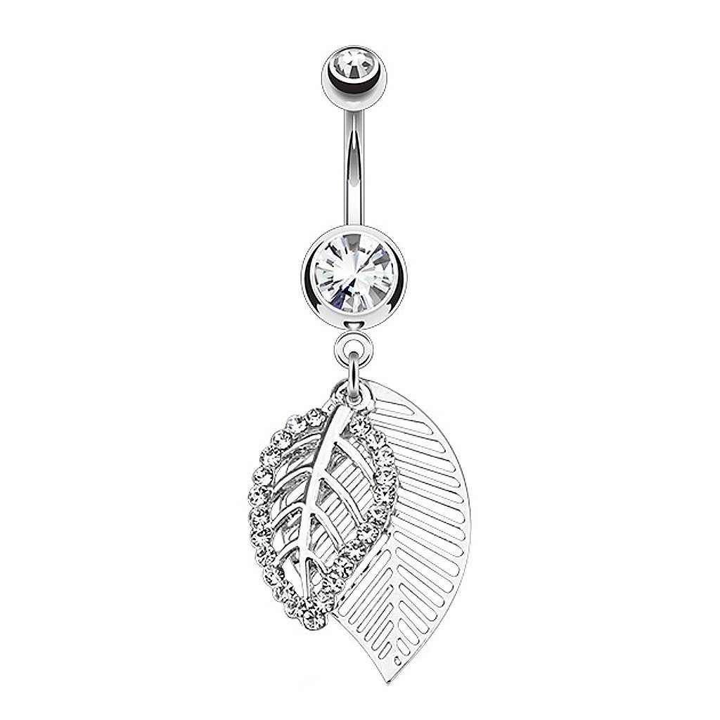 Taffstyle Bauchnabelpiercing Piercing Chirurgenstahl Kristall Blatt, günstig online kaufen