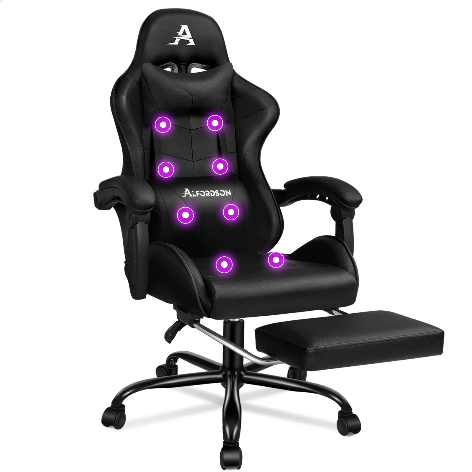 ALFORDSON Gaming-Stuhl mit Fußstütze, 8 Massagepunkten günstig online kaufen