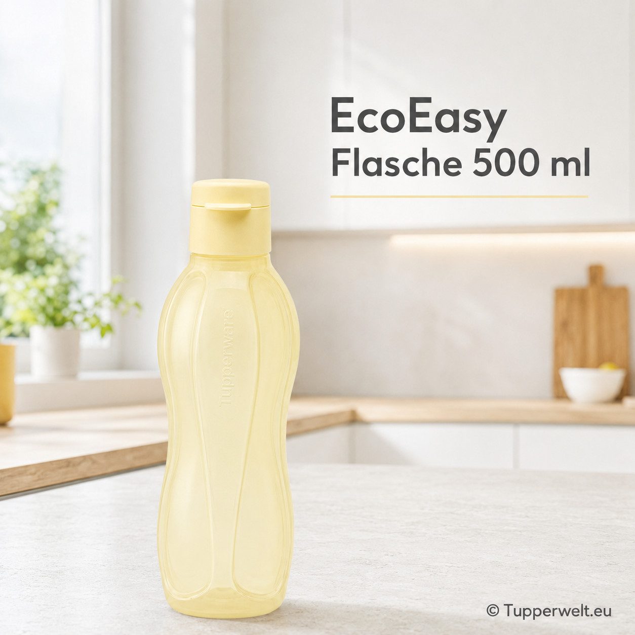 TUPPERWARE Trinkflasche Tupperware EcoEasy Trinkflasche 500ml in gelb