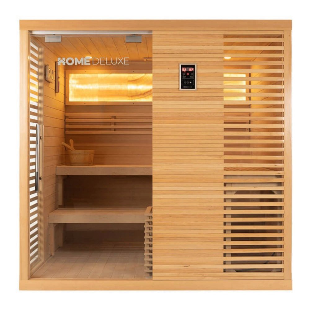 DEKO VERTRIEB BAYERN Sauna XXL Luxus Traditionelle Sauna 200x150x200 SET inkl. 7,5 KW Saunaofen