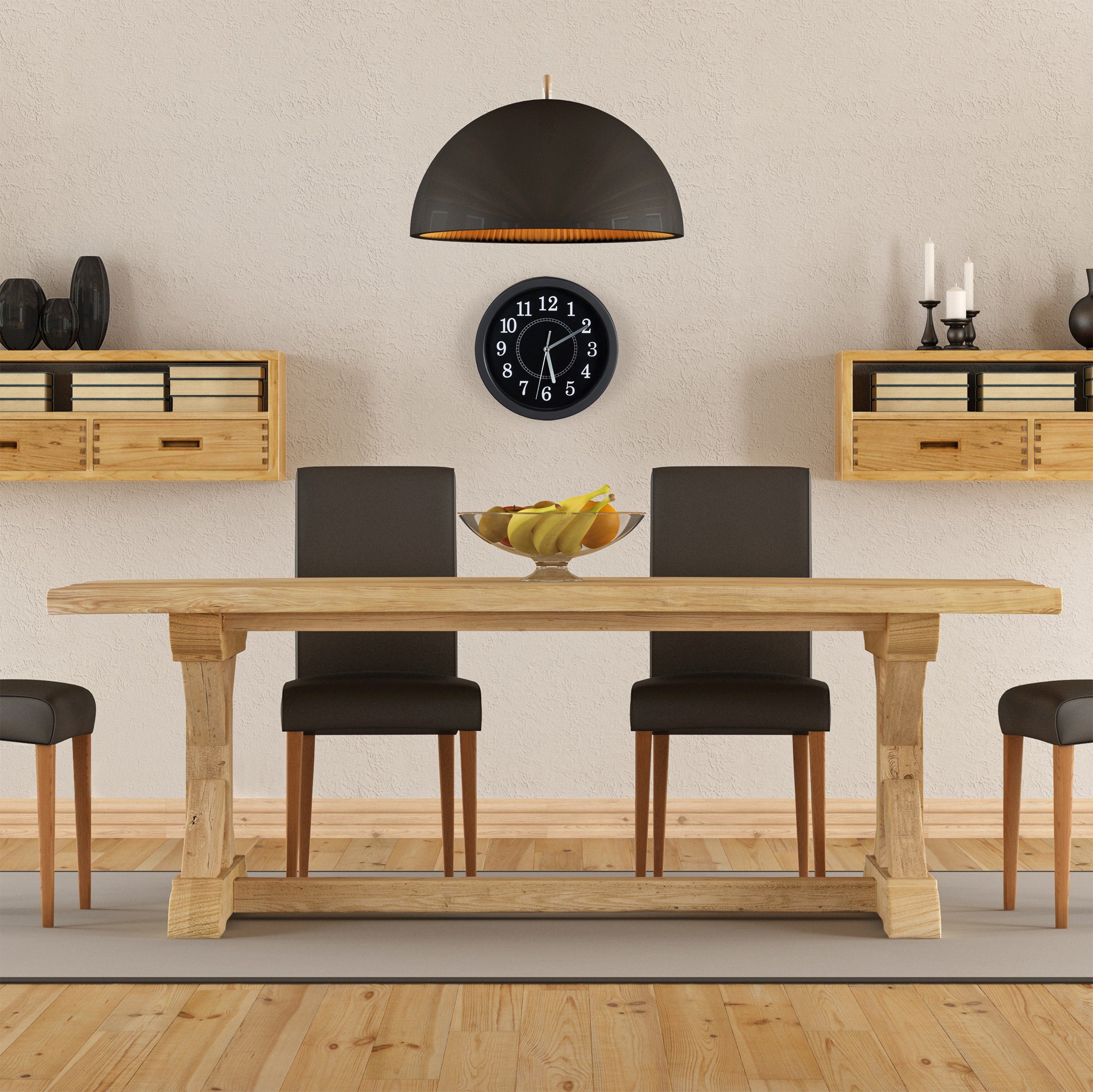 relaxdays Wanduhr rund 20cm (schwarz) günstig online kaufen