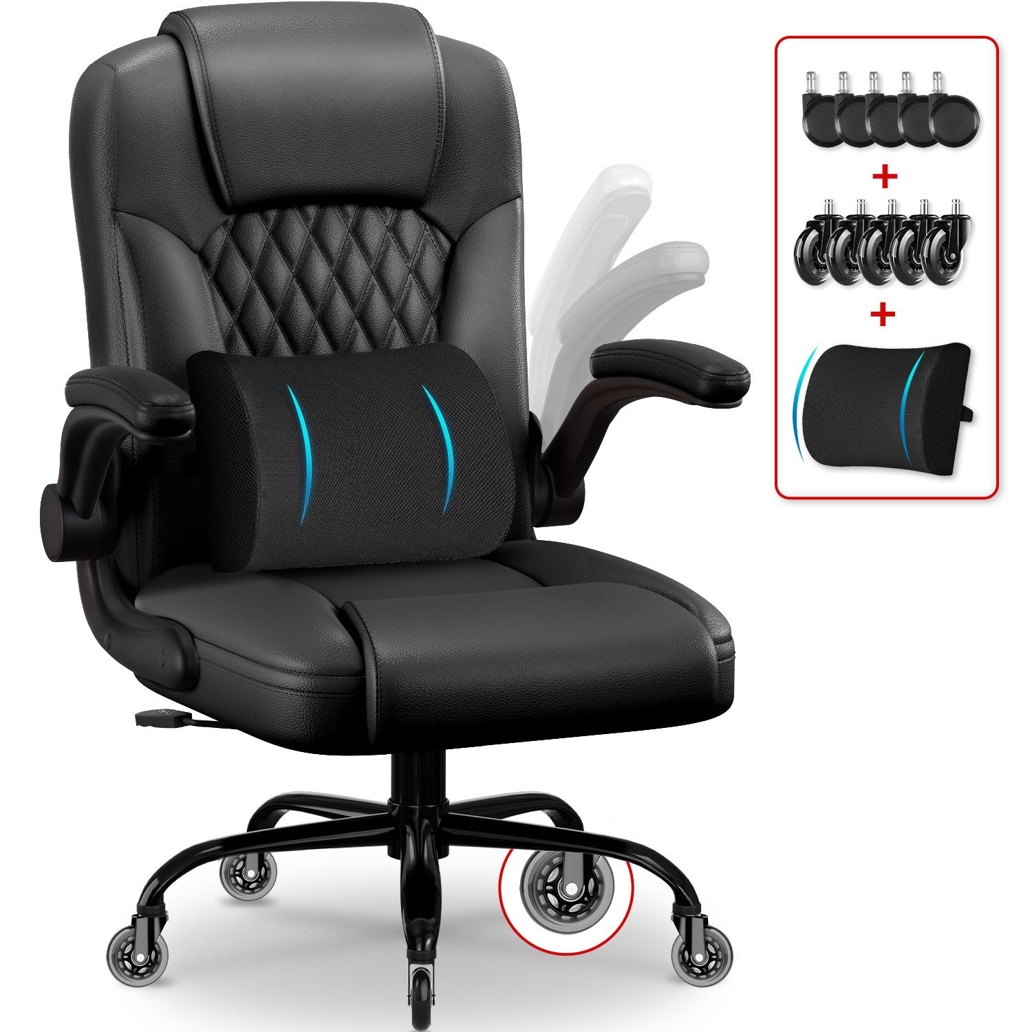 Homimaster Bürostuhl Ergonomisch Bürostuhl, Kunstleder Schreibtischstuhl günstig online kaufen