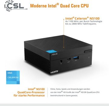 Asus PN41 / 2000 GB M.2 SSD / 32 GB / Win 11 Home Mini-PC (Intel® Celeron N5100, UHD Graphics, 8 GB RAM, 500 GB SSD, passiver CPU-Kühler)