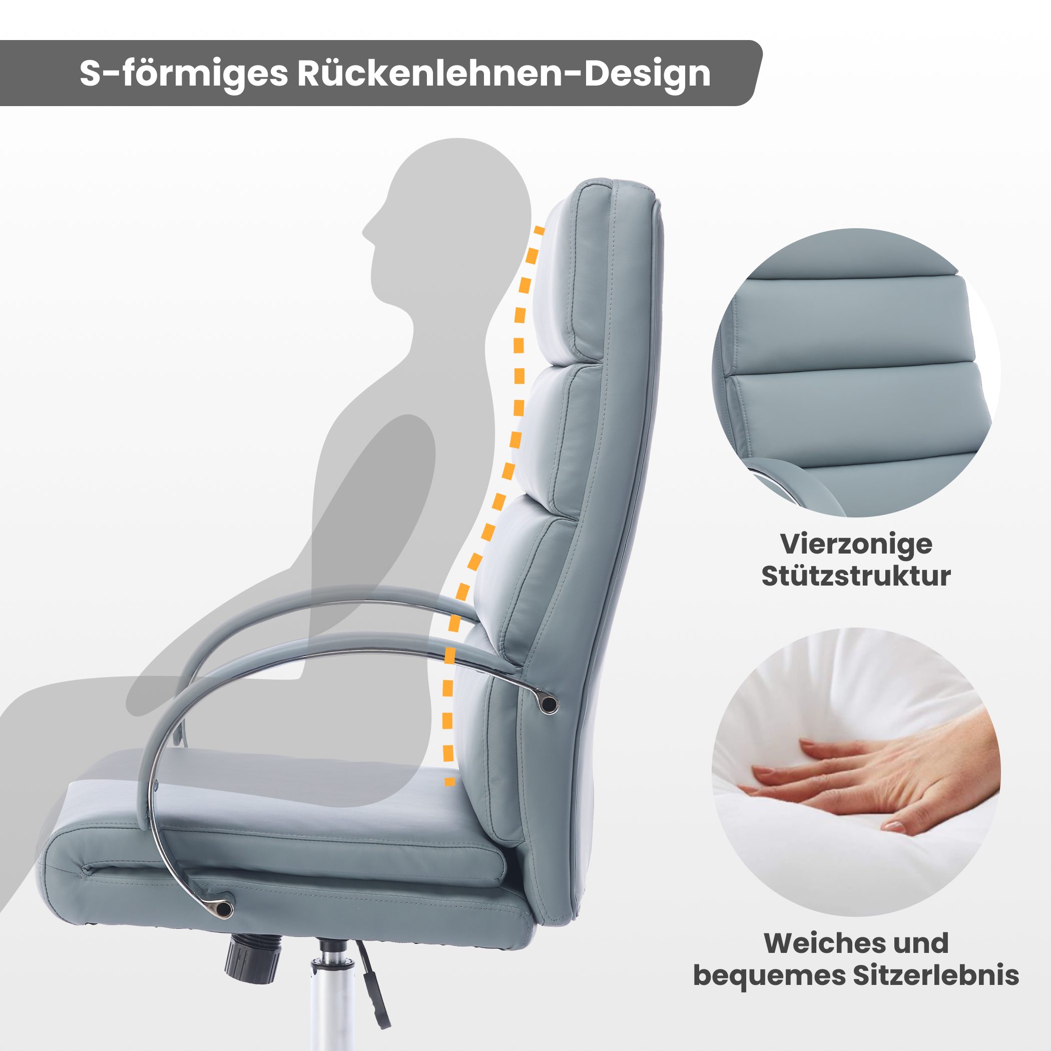 SeedWave Bürostuhl PU-Leder-Polsterung Office Chair mit günstig online kaufen