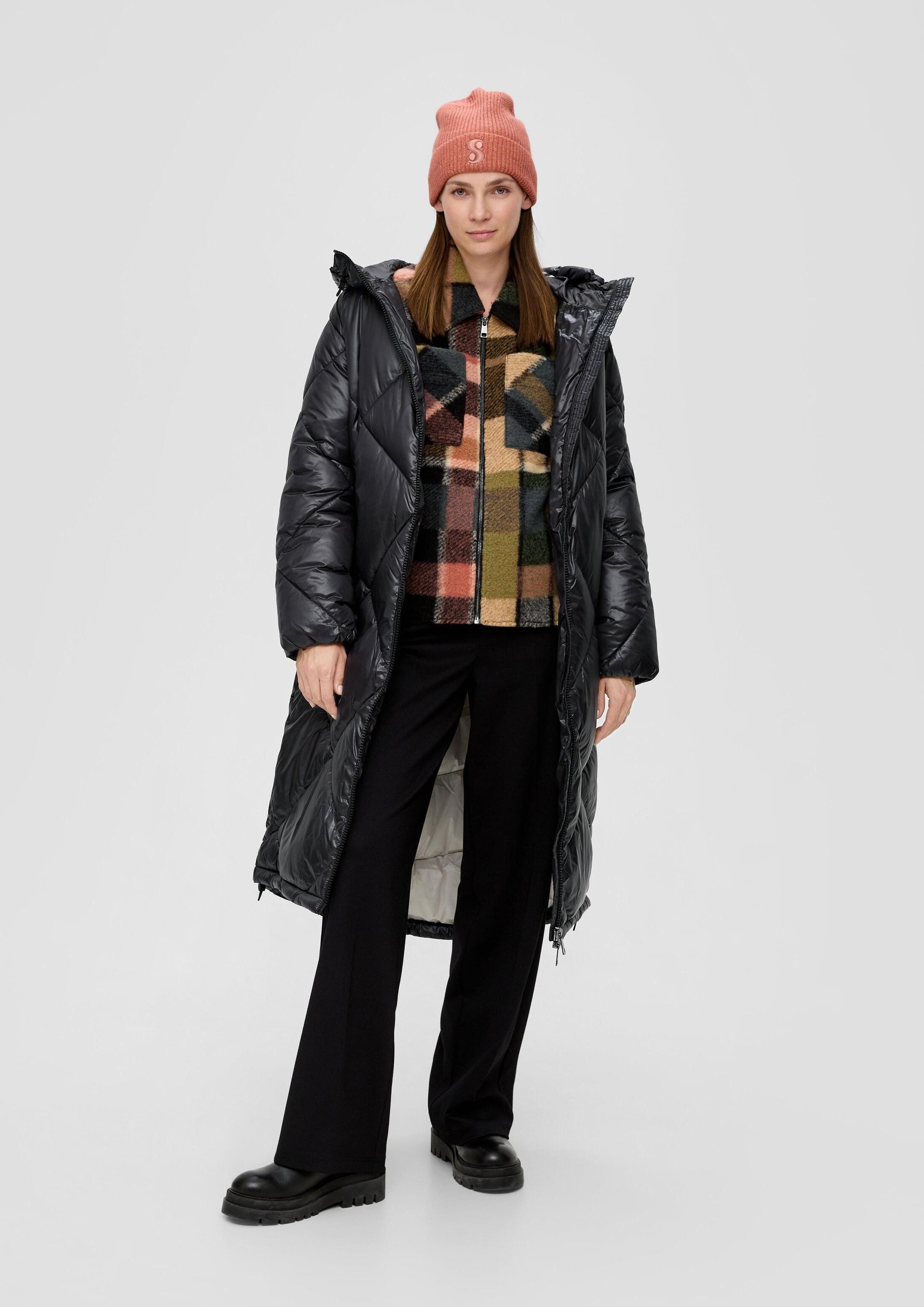 s.Oliver Wintermantel Outdoor-Mantel Mantel mit Kapuze und Steppmuster