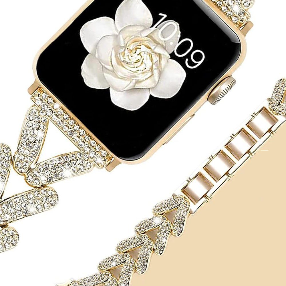 Metall Apple Armband Uhrenarmband Watch FELIXLEO 38/40/41mm Gold Armband Kompatibel mit