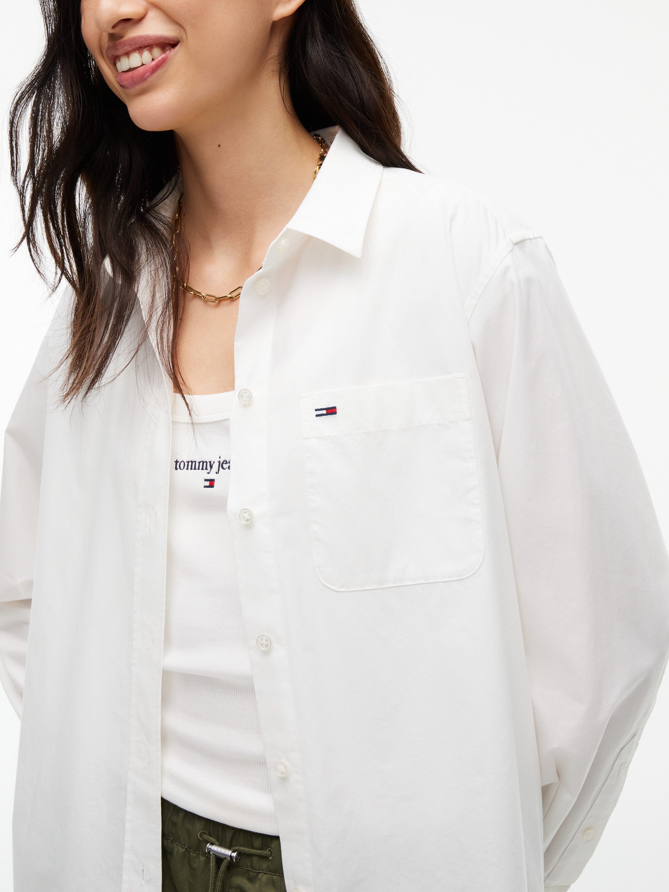 Tommy Jeans Langarmbluse TJW RLX ESSENTIAL SHIRT Baumwolle, relaxed fit – Bild 2 von 5