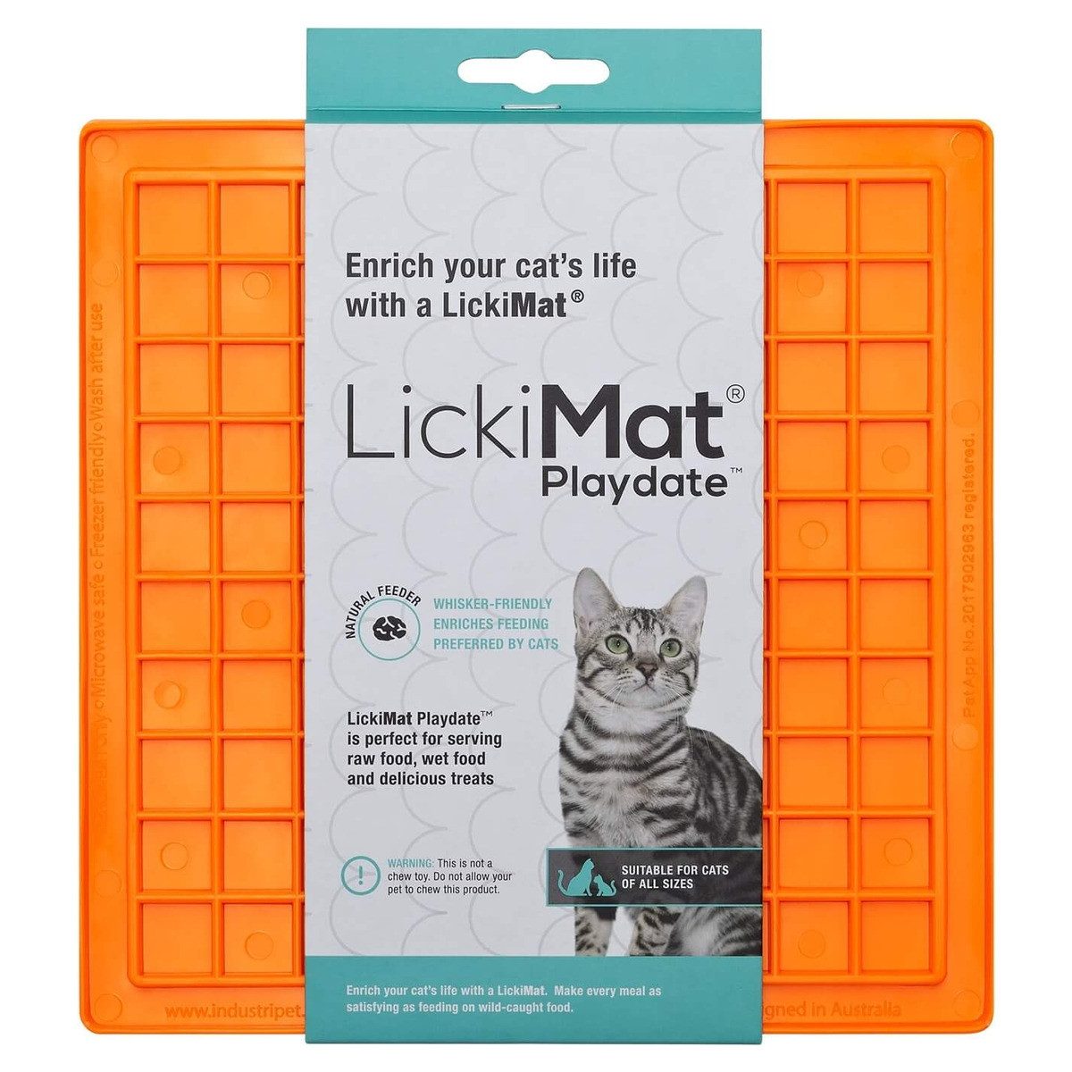 LickiMat Antischlingnapf Playdate Cat orange