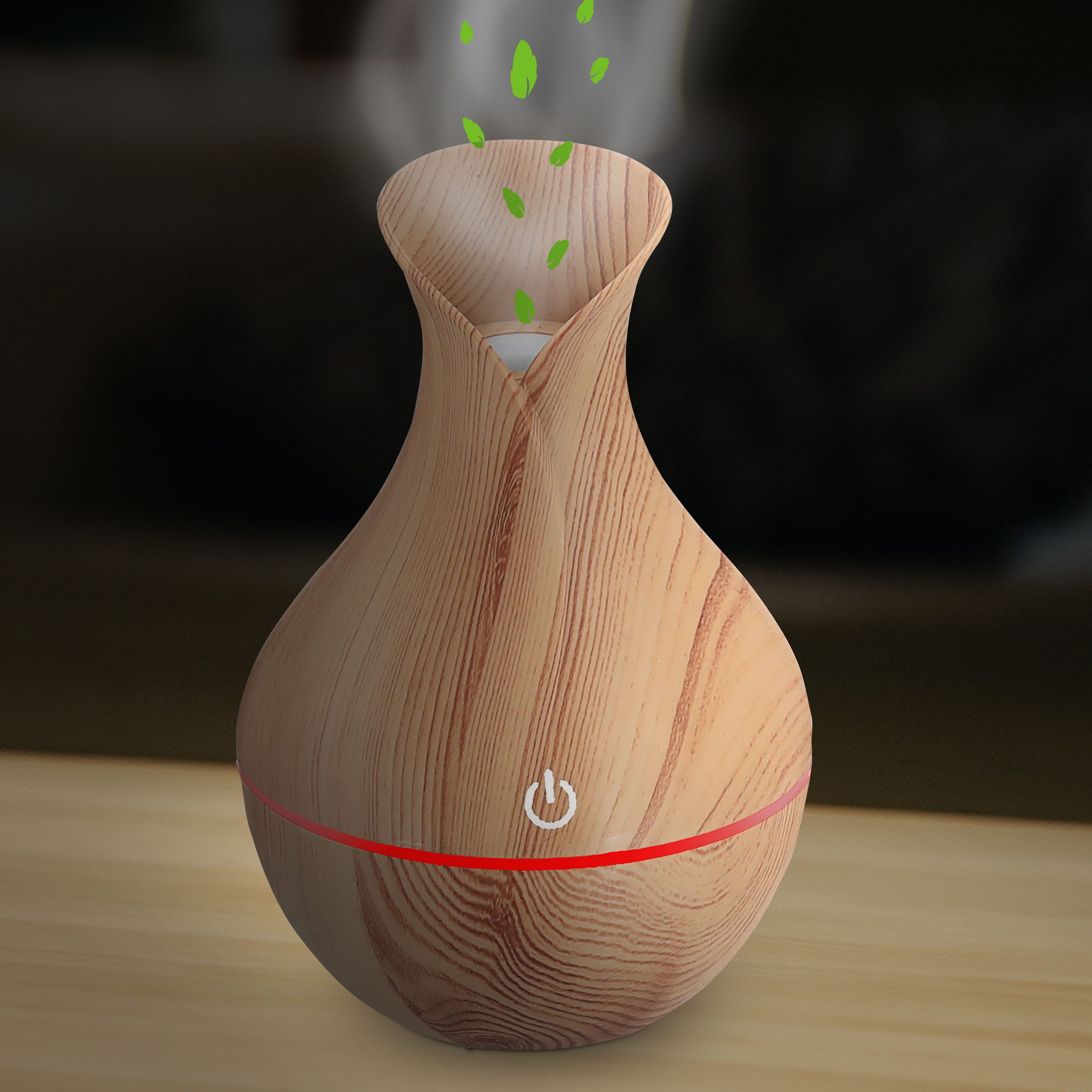 CEPEWA Diffuser Aroma Diffusor LED Farbwechsel USB Holzoptik 10x15cm Tank 130ml