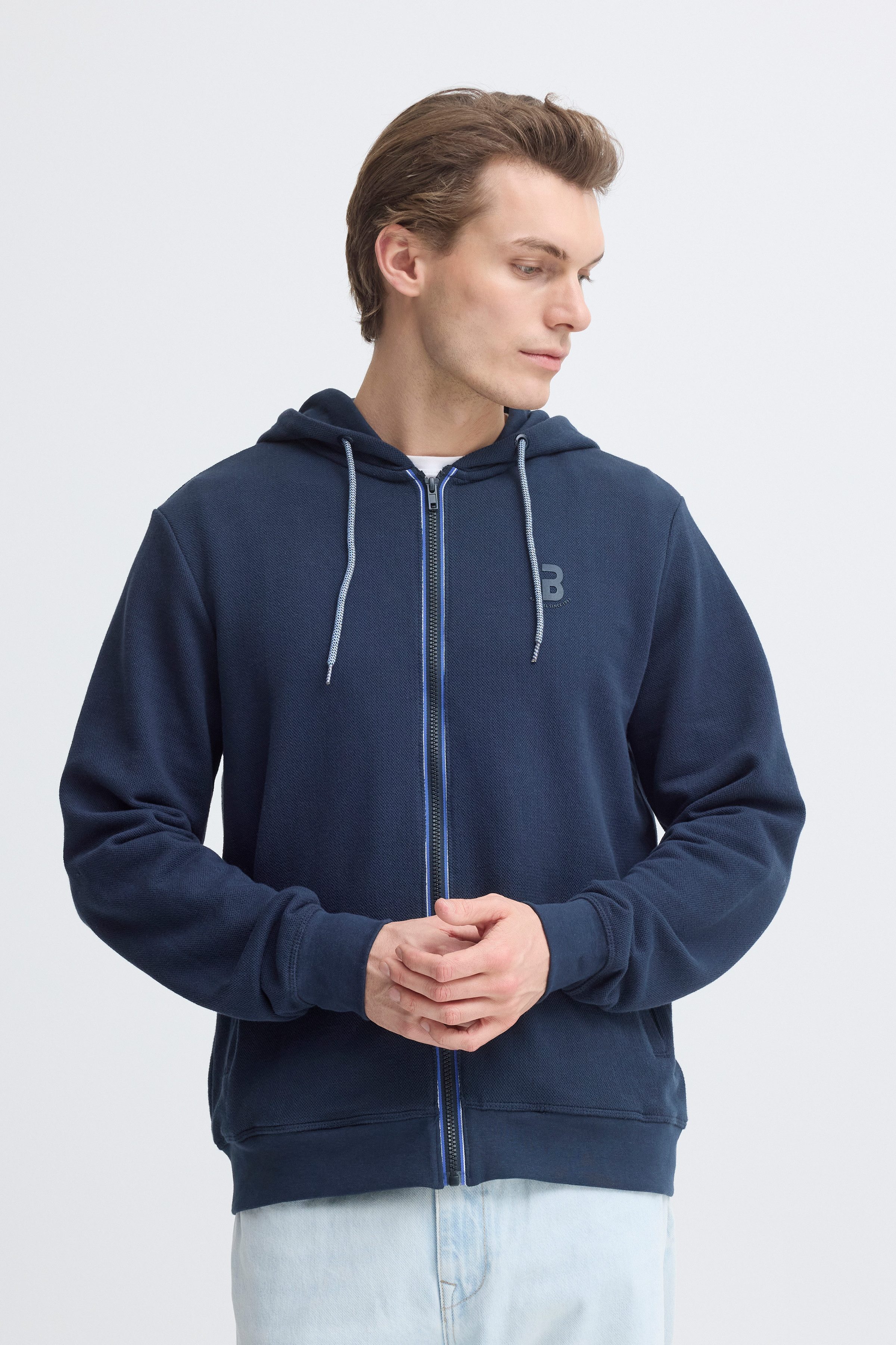 Blend Kapuzensweatshirt BHJUMA PIQUE ZIPP SWEAT mit Reißverschluss, aus Baumwolle und Polyester, Regular Fit