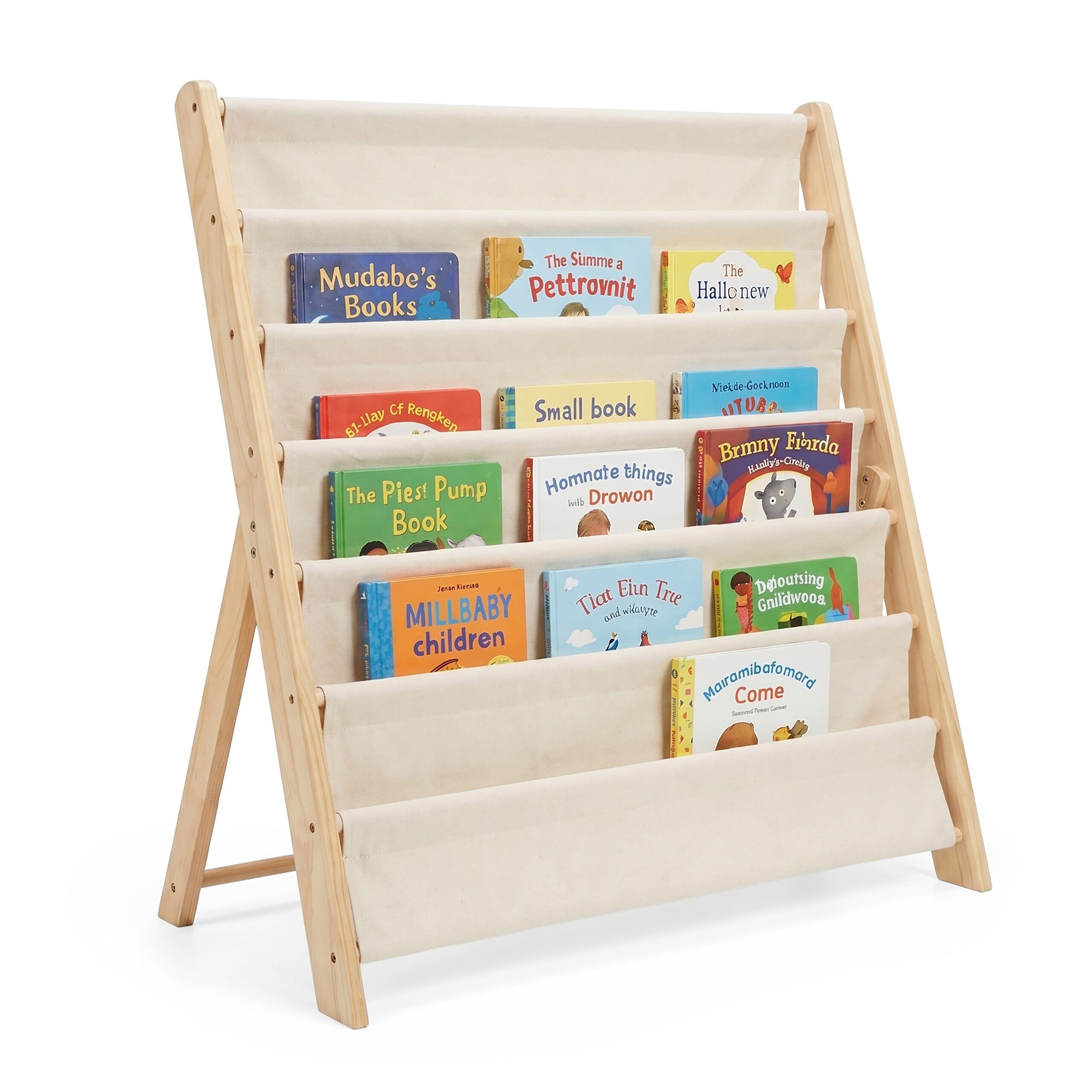 relaxdays Bücherregal Kinder 6 Stofffächer, 1-tlg.