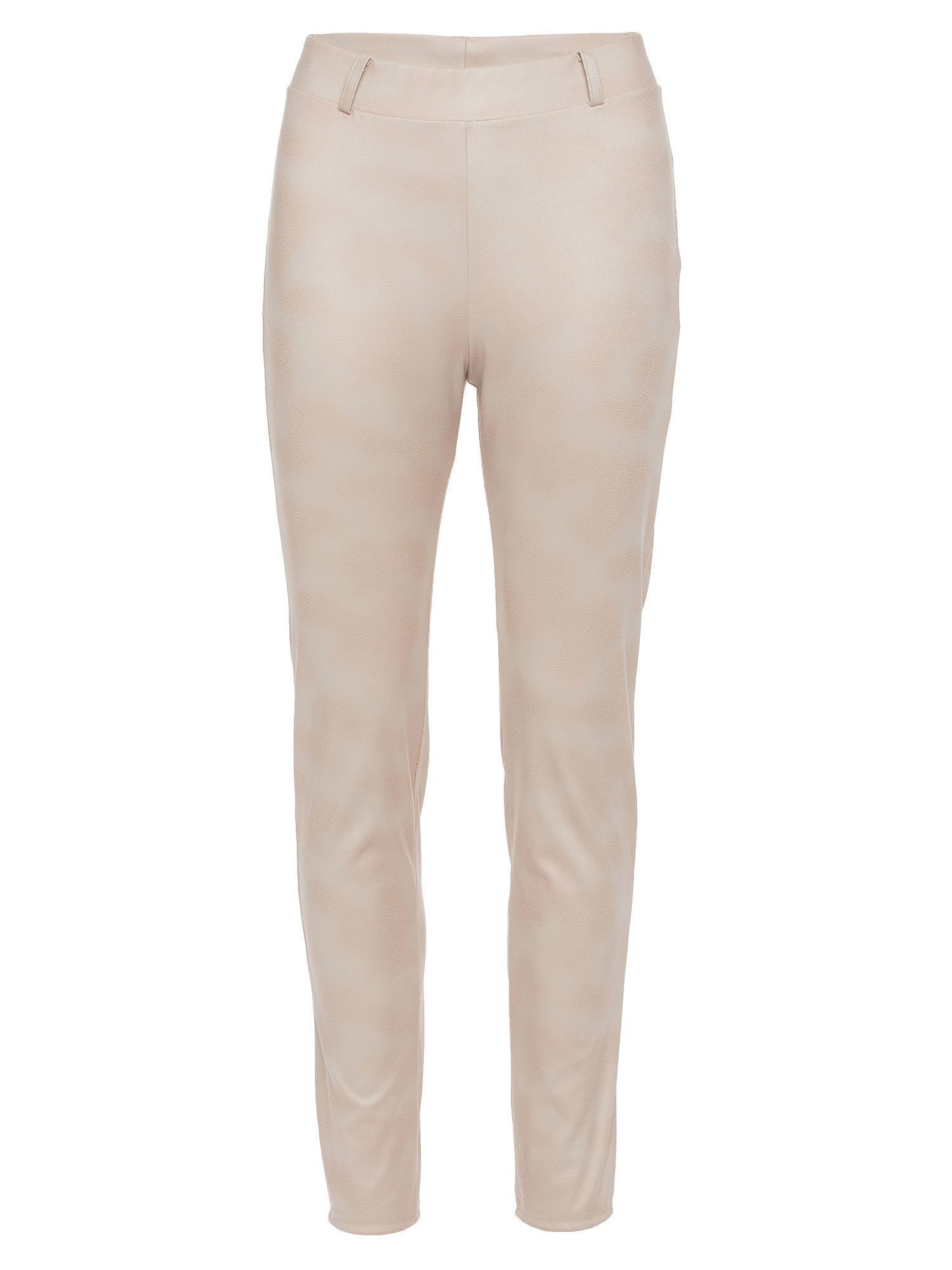 MONACO blue Leggings beige in Lammnappalederoptik Lederimitathose elastisch