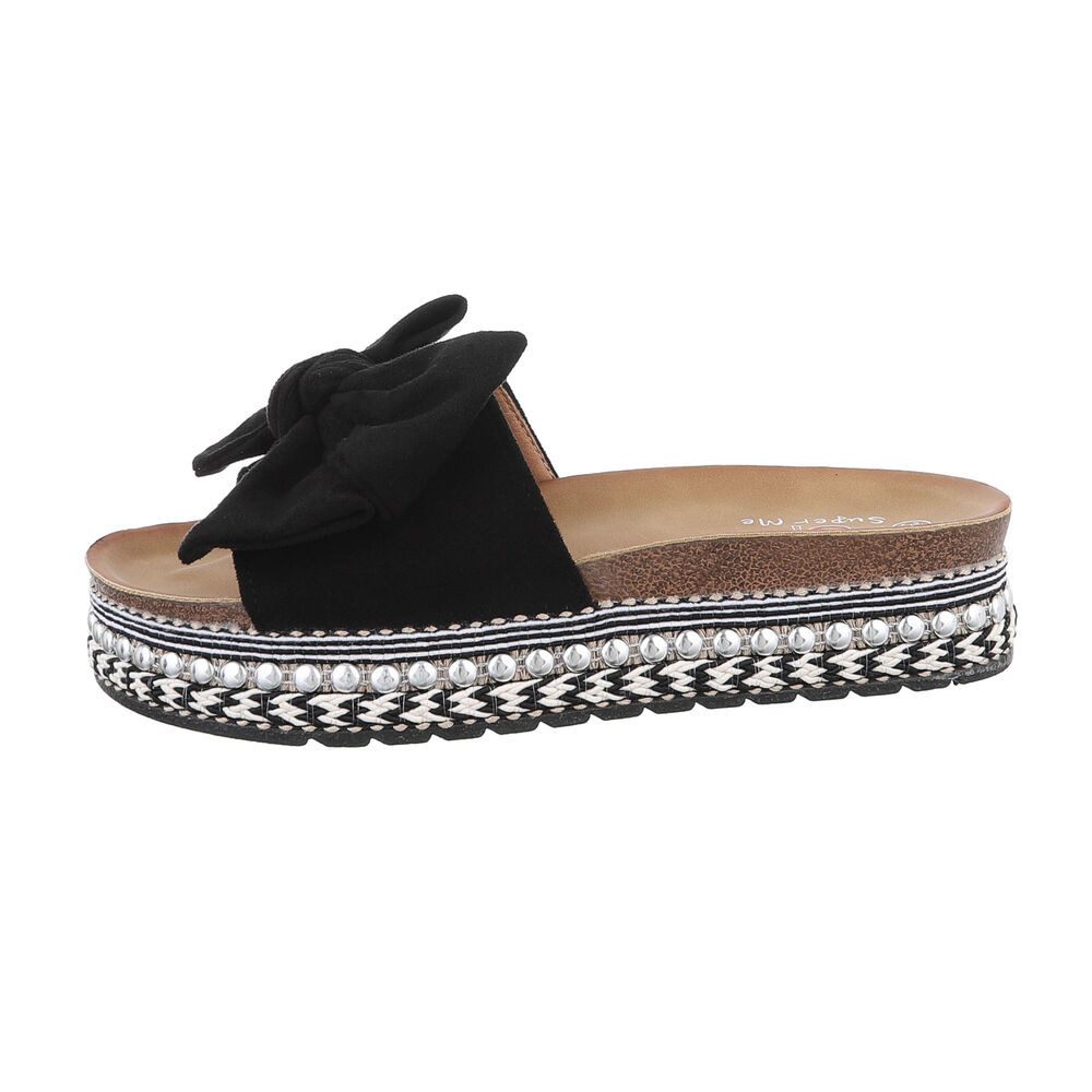 Damen Mules Freizeit Plateausandaletten