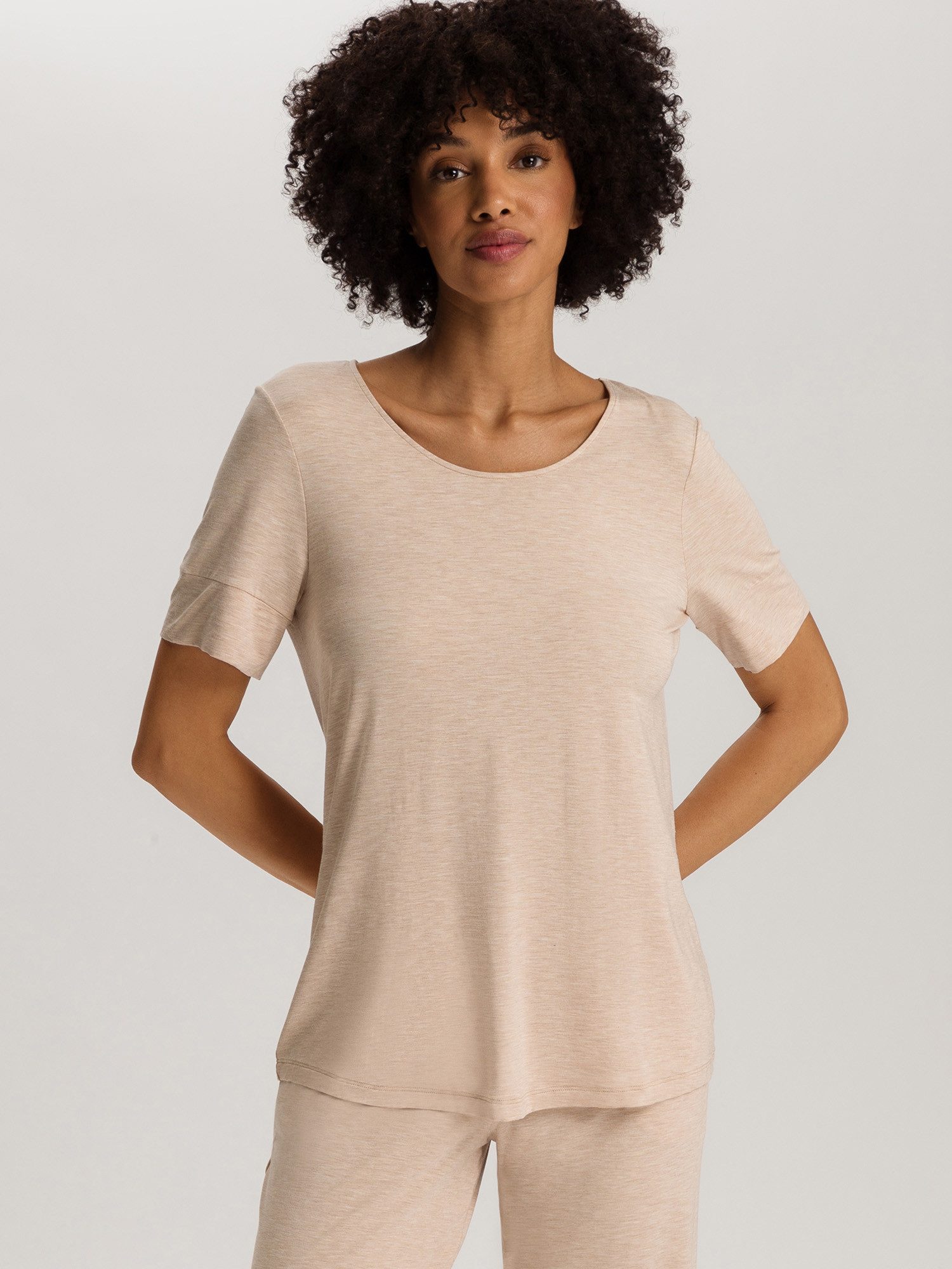 Hanro T-Shirt Natural Elegance schlafshirt schlafmode Pyjama