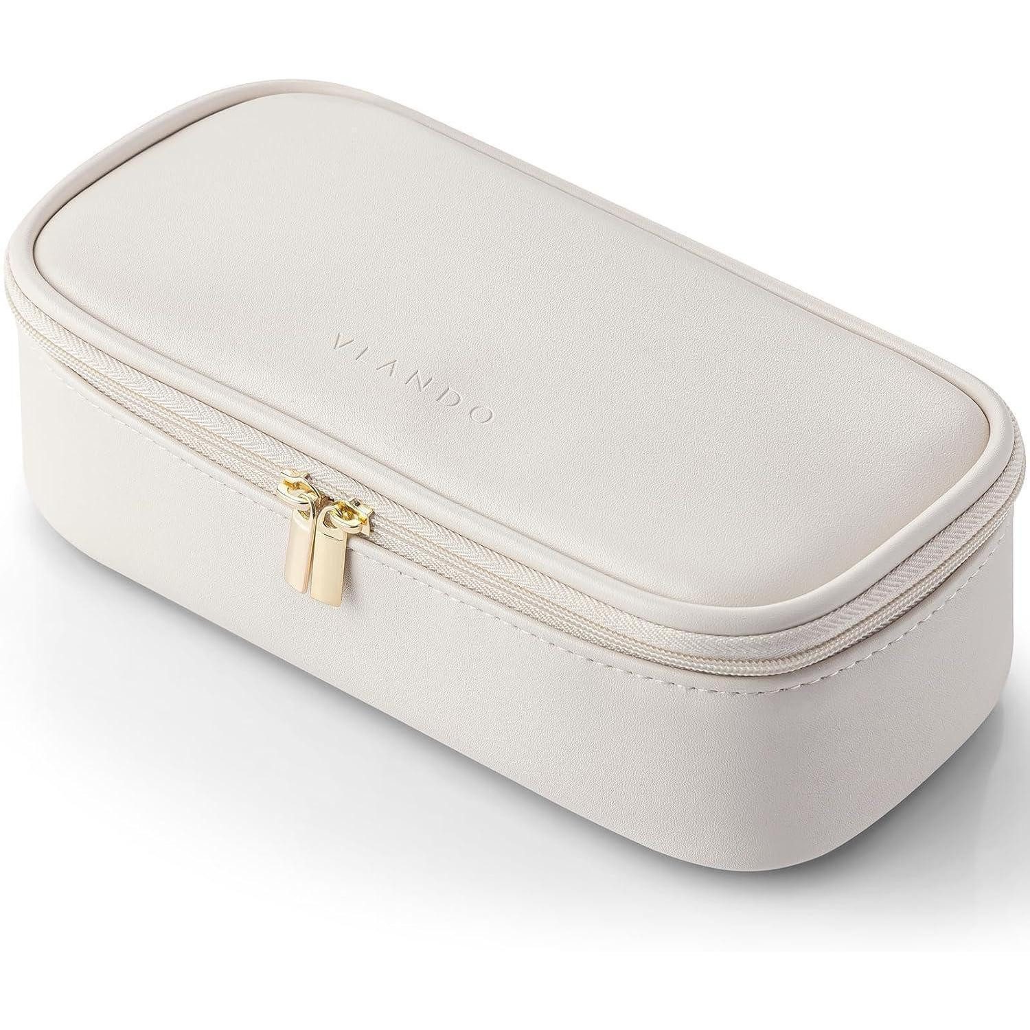 LuxusKollektion Kosmetiktasche Kosmetiktasche Damen Makeup Organizer Leder Weiß
