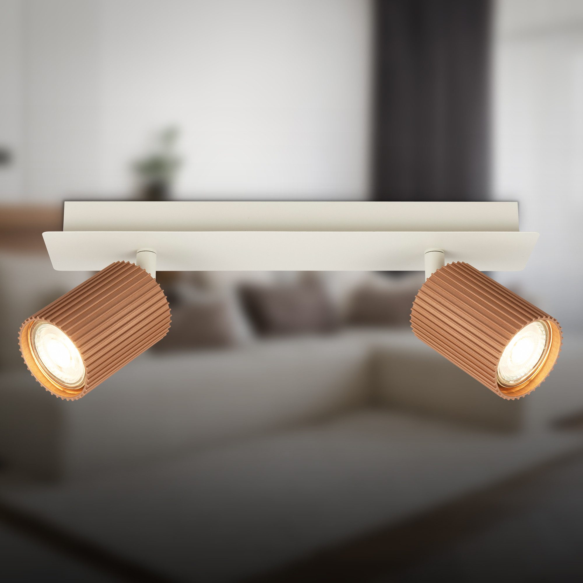 Briloner Leuchten LED Deckenspot Deckenleuchte Wandleuchte schwenkbar GU10 Deckenlampe Wohnzimmer Flur, 2-flammig, ohne Leuchtmittel, Abhängig vom Leuchtmittel, Schwarz, Beige, Coffee-Warmgrey, Wohnzimmer, Flur, Büro