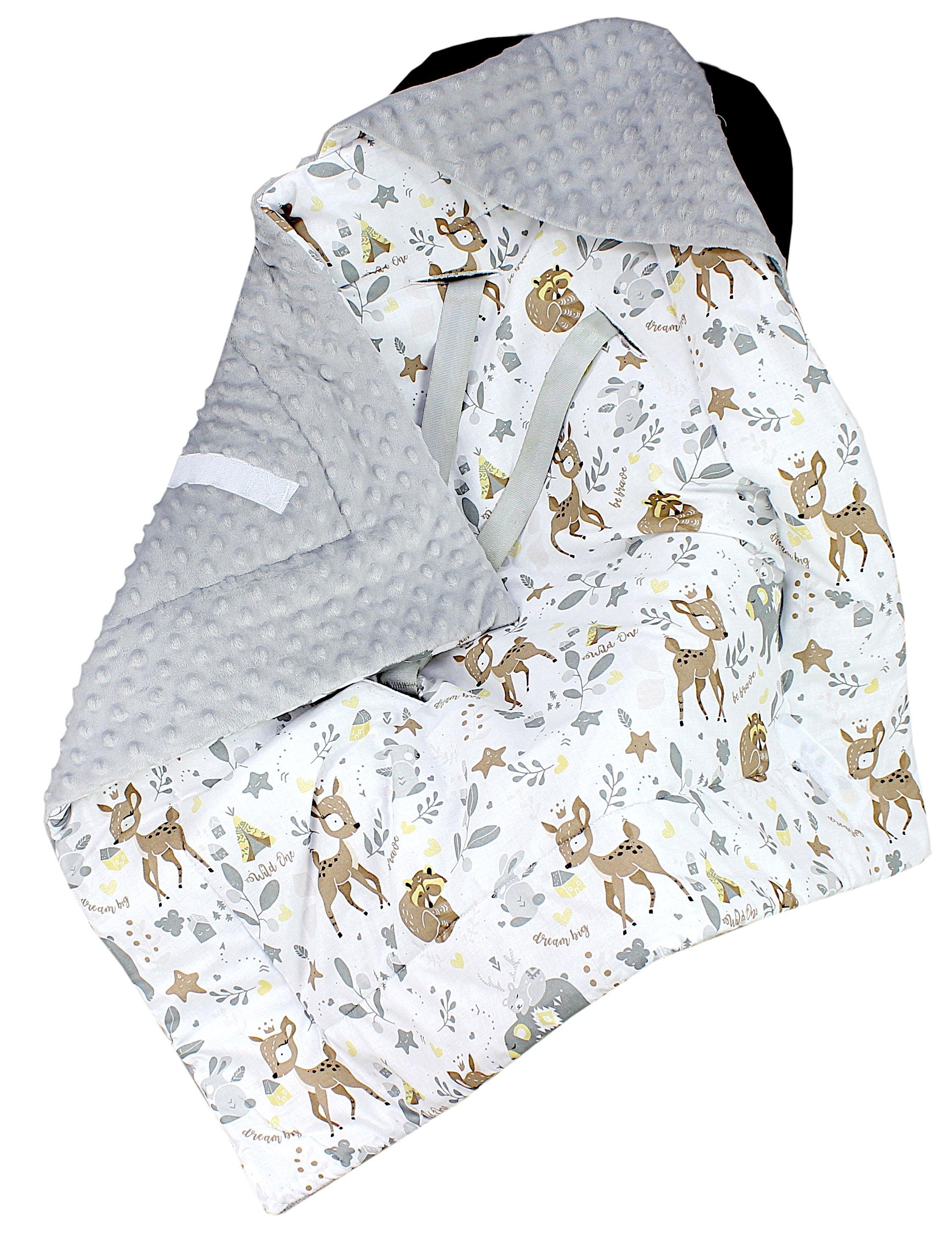 Einschlagdecke Baby Winter Einschlagdecke für Babyschale Wattiert Minky
