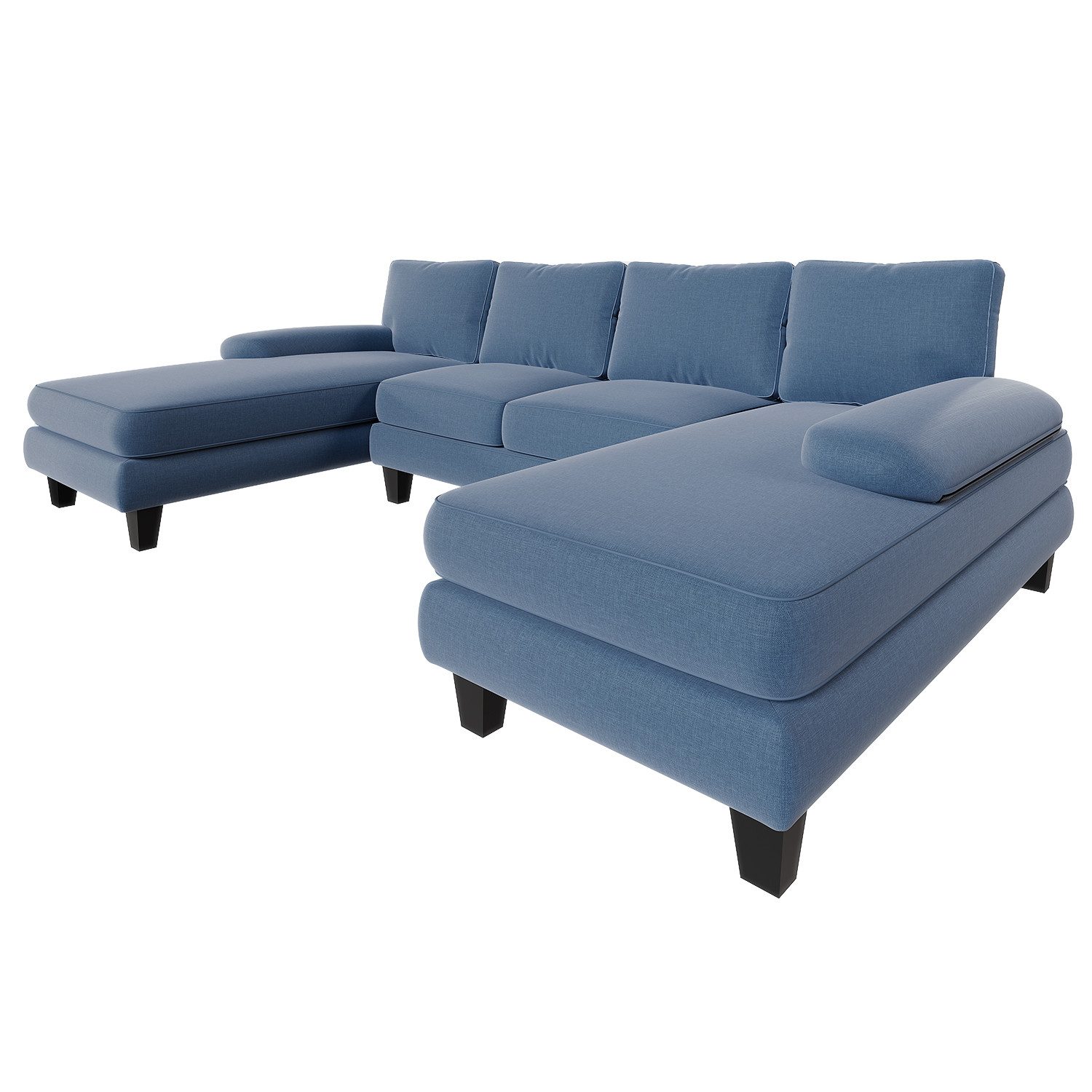 HOMALL Ecksofa Ecksofa mit Abnehmbarer Sofabezug, U-Shape Sofa mit 4 Kissen günstig online kaufen