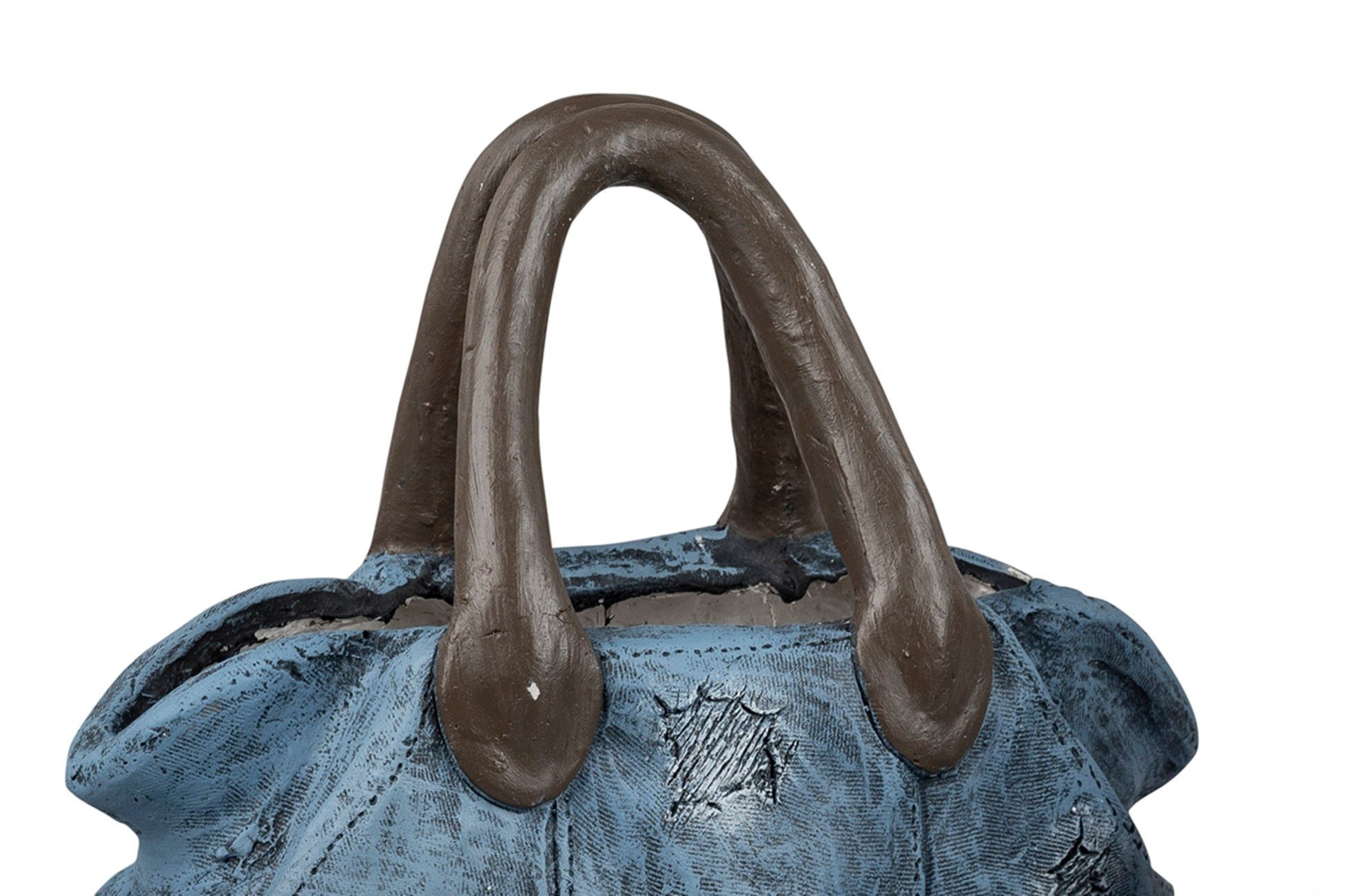 dekojohnson Blumentopf Deko-Handtasche zum Bepflanzen blau 33x37cm