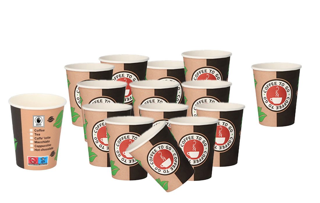 Lauroo Coffee-to-go-Becher TO GO 200 ml, 8 oz Mehrweg Coffee to Go Becher (2 x 50) - 100 Stk., 1-tlg.