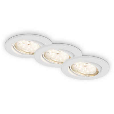 Briloner Leuchten LED Einbauleuchte 7219-036, LED wechselbar, Warmweiß, weiß, GU10, Einbaustrahler, Einbauspot