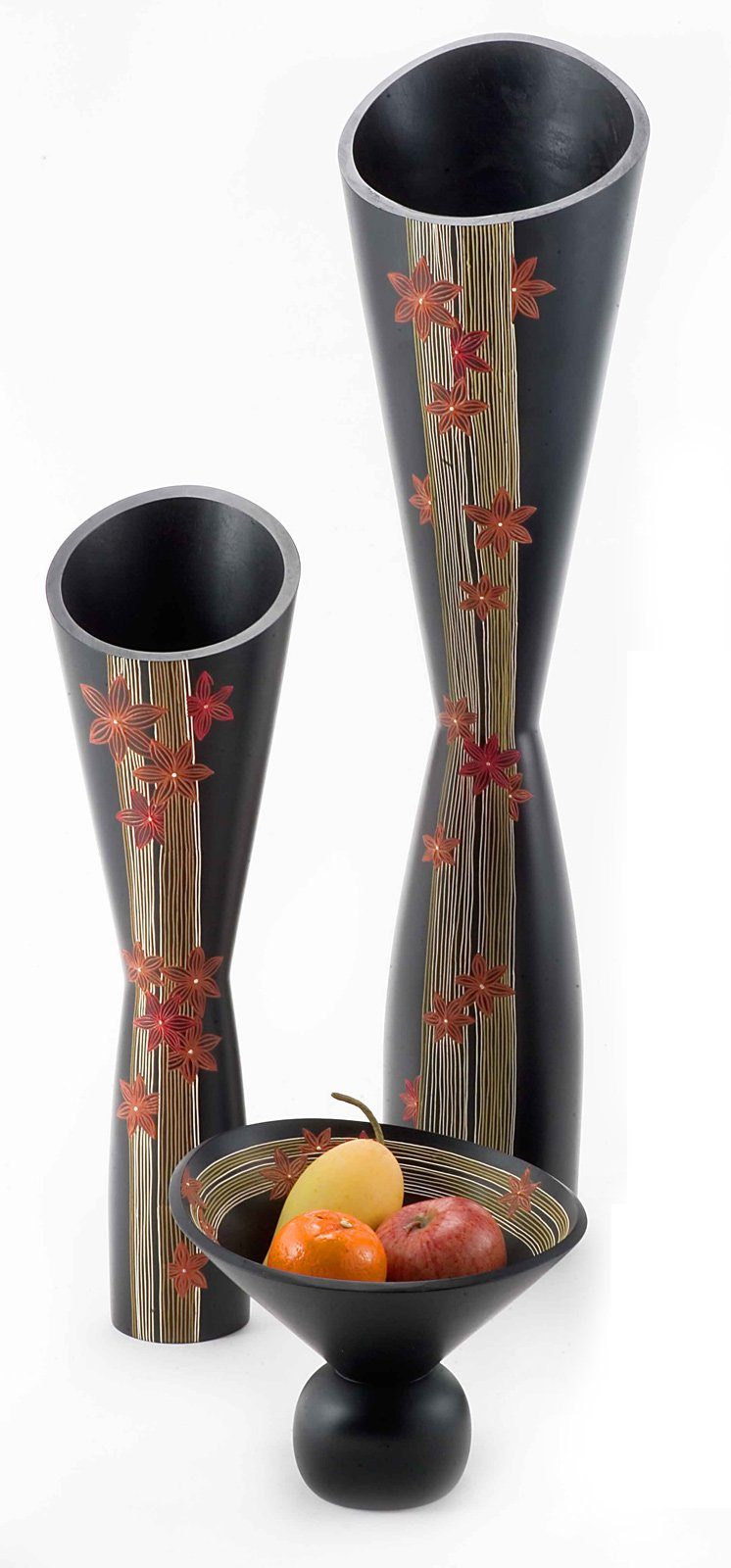 Dekovase, Tischvase St), Mangoholzvase Bodenvase Dekoration, cm Holzvase, schwarz Holz Deko, Designvase, H60 ARTRA (1 Flower