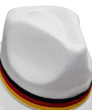 Karneval-Klamotten Kostüm Party Hut weiß Deutschland + Schnurrbart Fußball, Weltmeisterschaft WM EM Fan Artikel Fußball Party