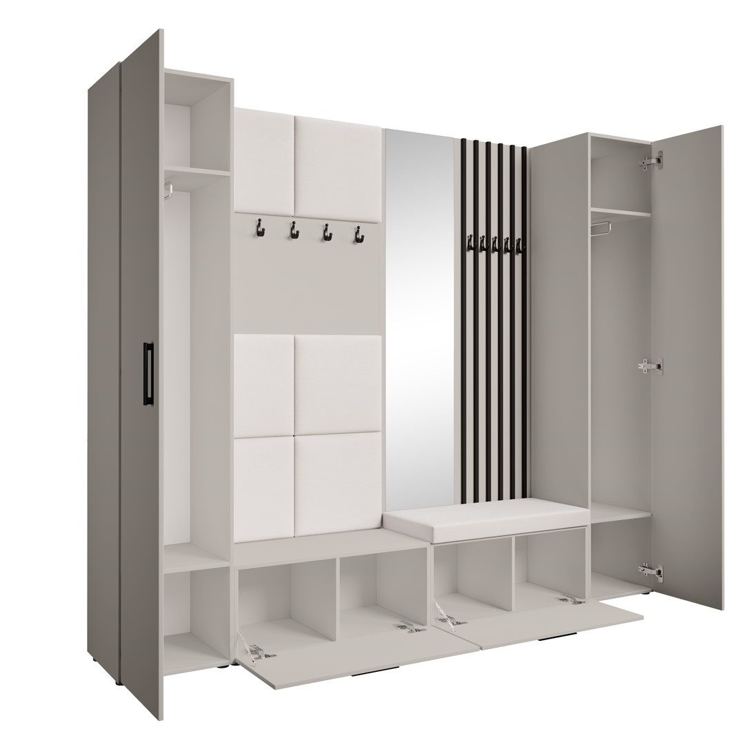 Beautysofa Garderobenschrank mit gepolsterten Paneelen und günstig online kaufen