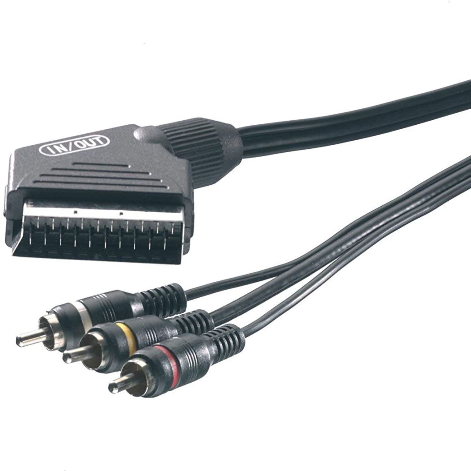2m Scart-Kabel auf Cinch Adapter-Kabel IN/OUT Video-Kabel