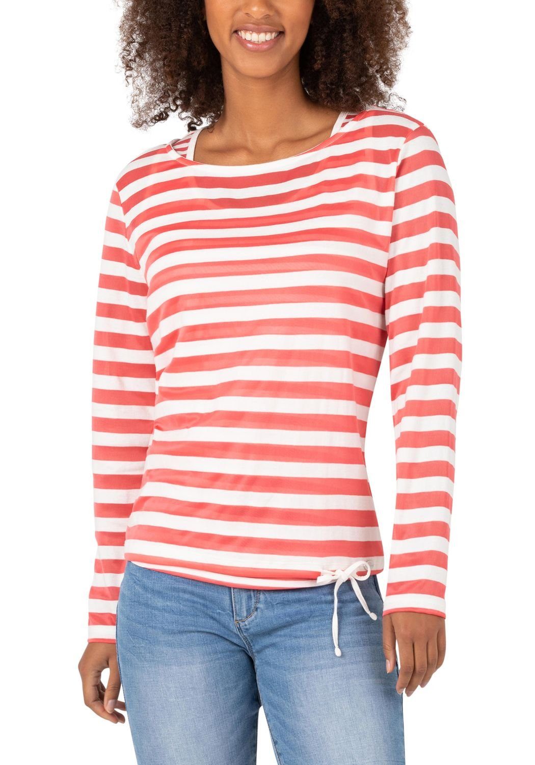stripes STRIPE Strickpullover TIMEZONE White big aus Pink 5291 Baumwollmix