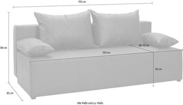 exxpo - sofa fashion Schlafsofa Exxpo Tabou, Bettfunktion,Bettkasten, wahlweise mit Liftbettfunktion und Federkern