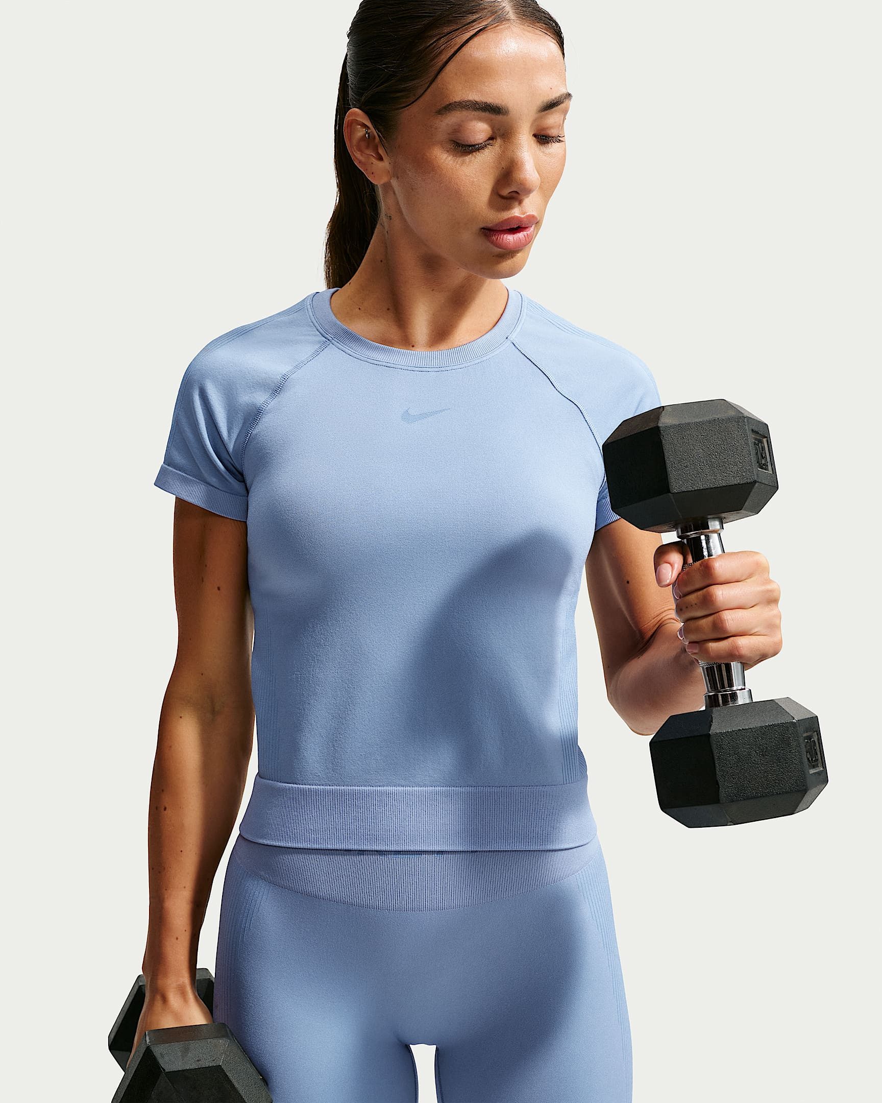 Nike Funktionsshirt Nike Pro Seamless Women's Dri-FIT Short-Sleeve Top Raglanärmel, Kurzarm, mit Dri-FIT-Technologie, elastisches Material