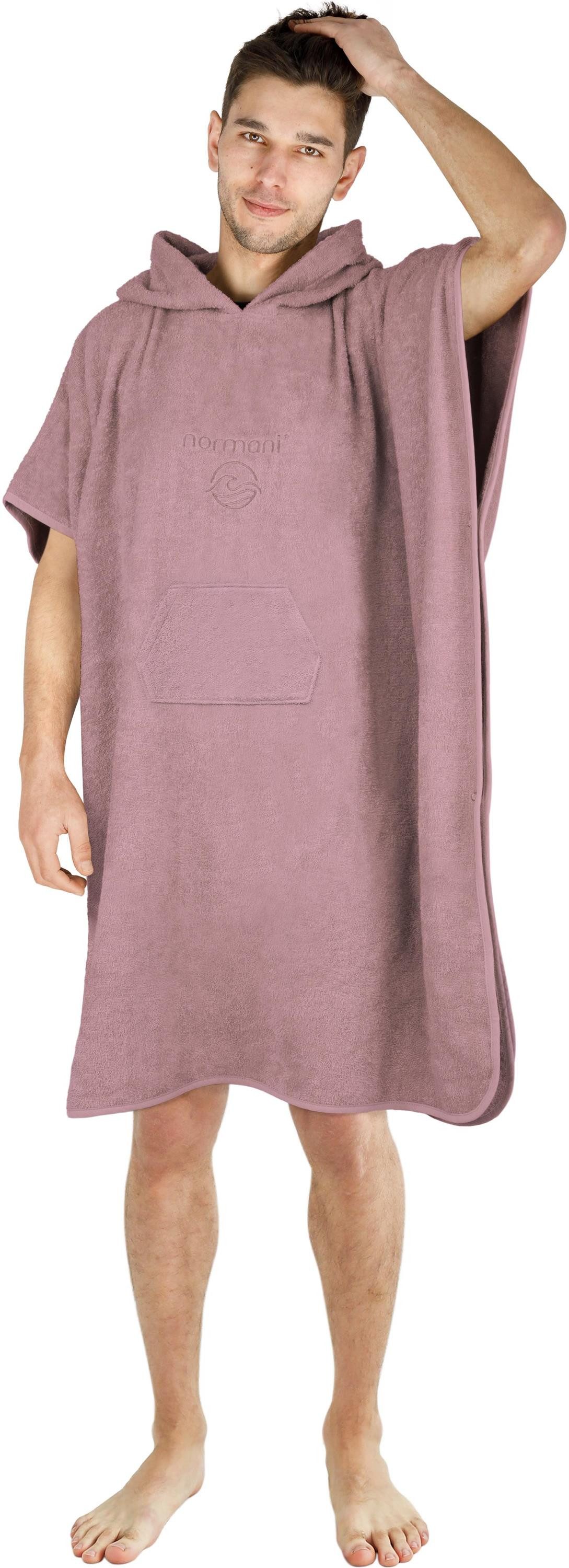normani Badeponcho Badeponcho aus Bio-Baumwolle Sitra, Bio-Baumwolle, Kapuze, Schlupf, Strandponcho 90x105 cm aus 100 % Öko-Baumwolle mit Kapuze
