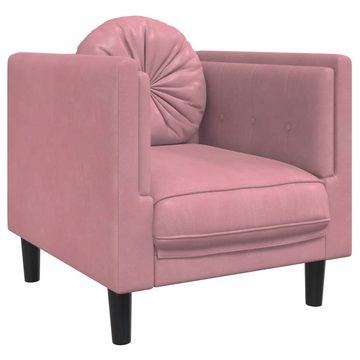 vidaXL Sofa Sessel mit Kissen Rosa Samt