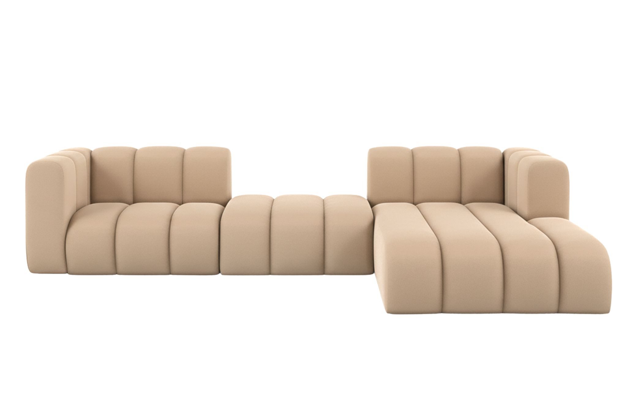 Kaiser Möbel Ecksofa Grand L 319 cm aus Veloursstoff Salvador, Einzelartikel, weich gerundetes, modernes Design,formstabile Polsterung