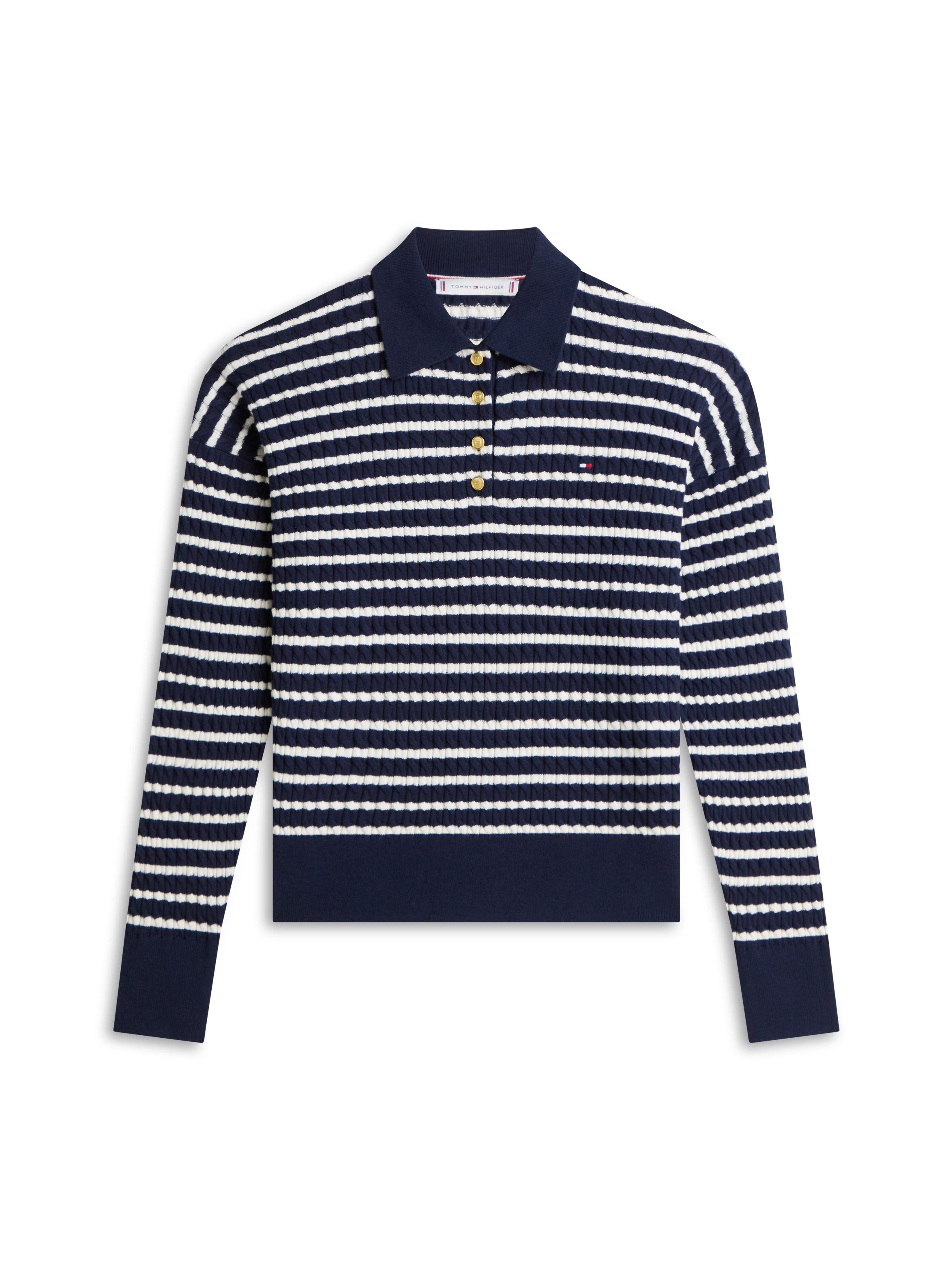 Strickpullover CO CABLE FINE GG RLXD POLO SWT
