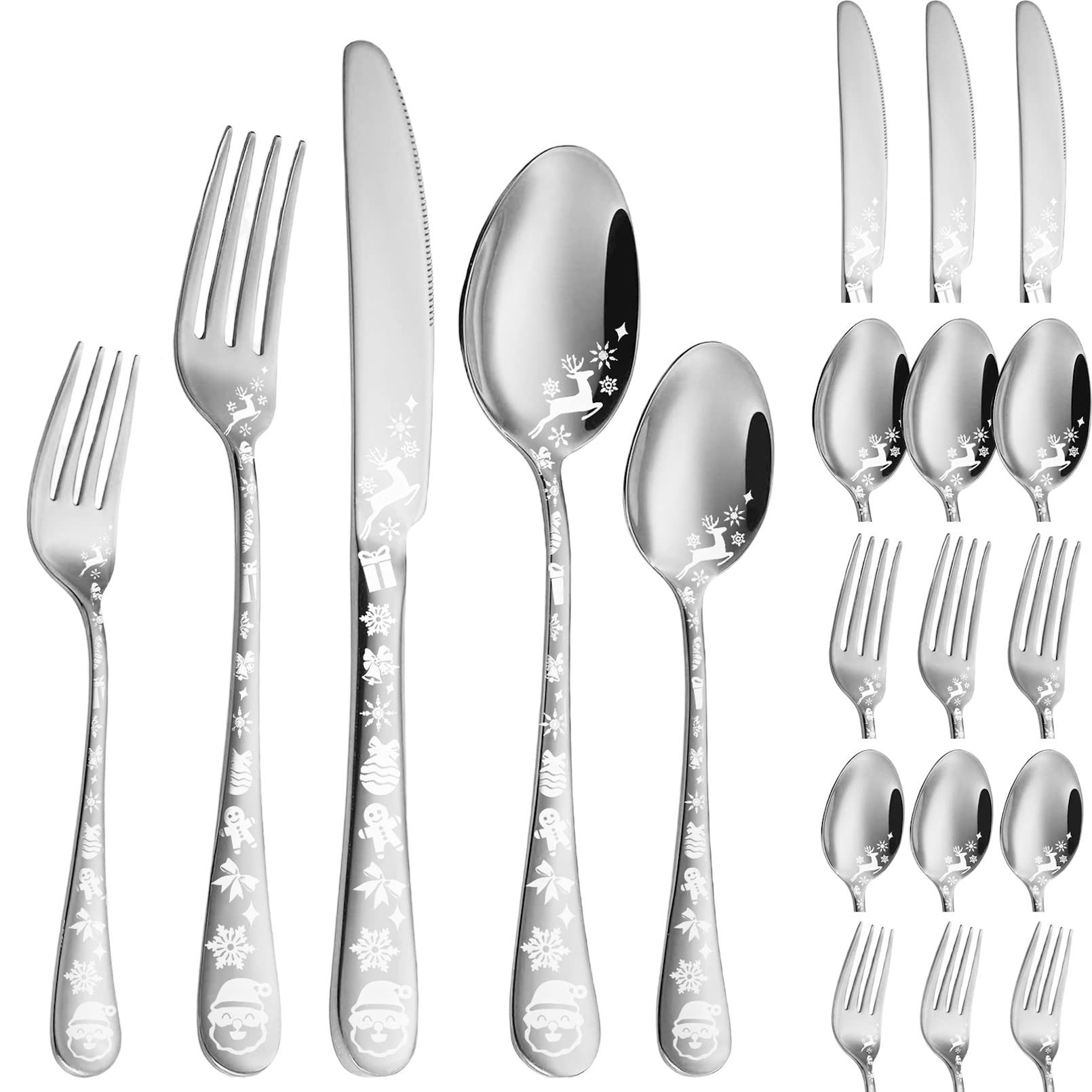 Bomiclss Besteck-Set Besteckset 20/40-teilig für 4/8 Personen. Edelstahl, spülmaschinenfes (40-tlg), elegantes Essbesteck für Alltag und …