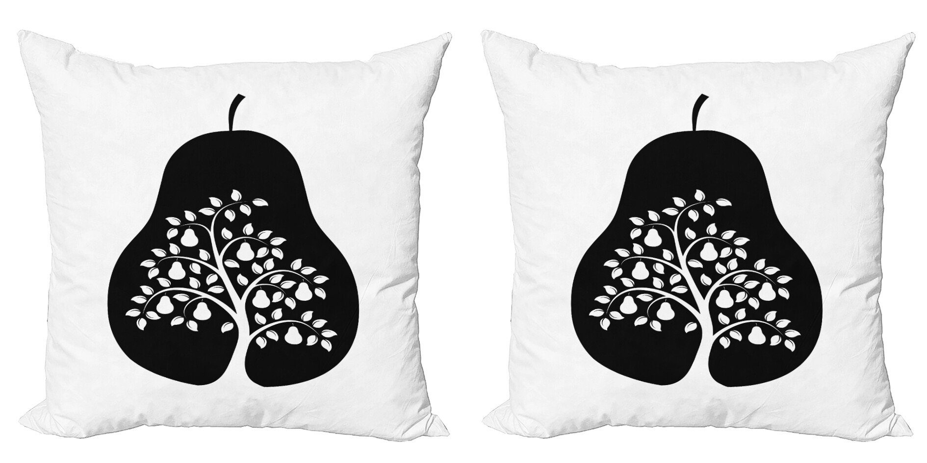 Kissenbezüge Modern Accent Doppelseitiger Digitaldruck, Abakuhaus (2 Stück), Birne Monochrome Baum in einem Obst