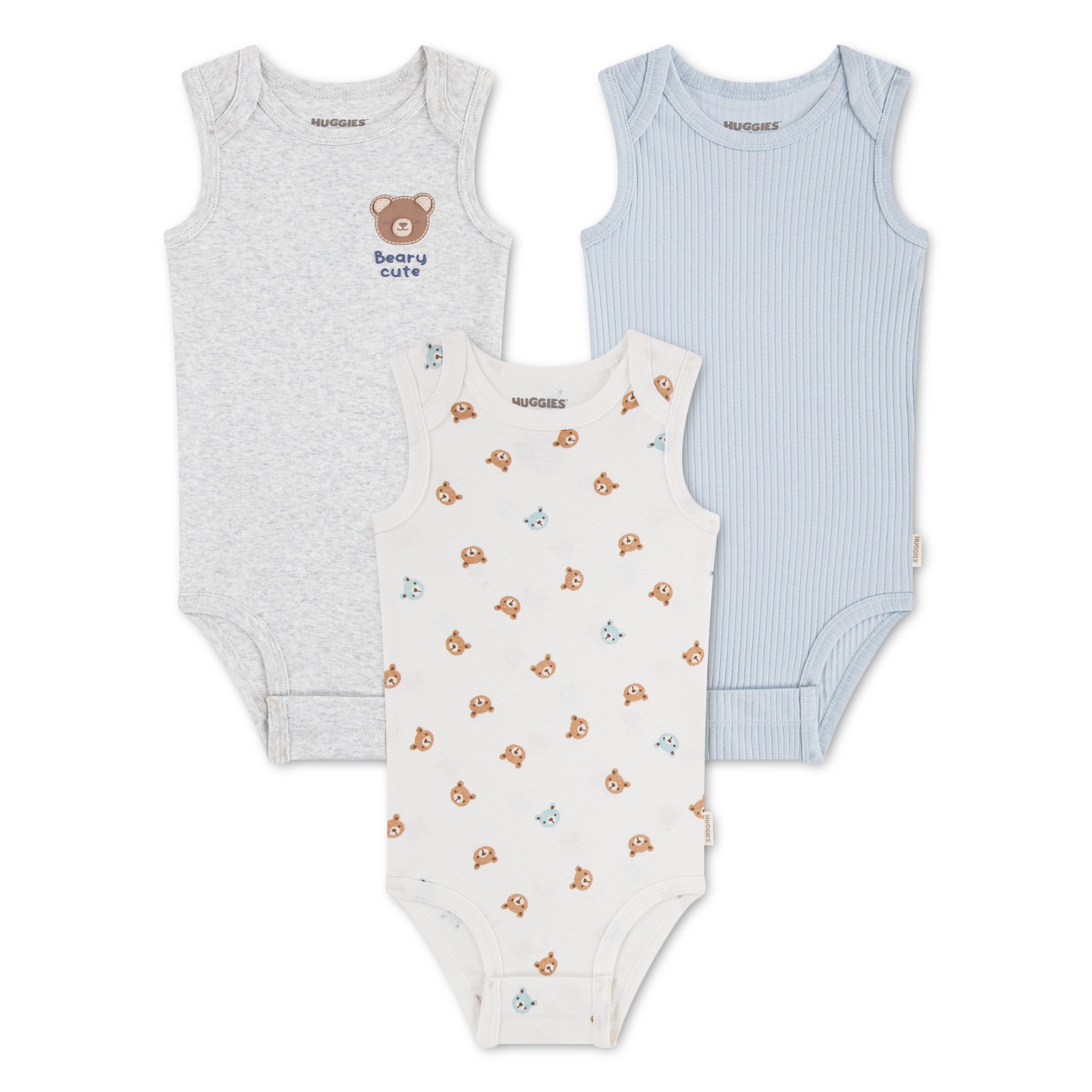 HUGGIES babywear Body HUGB 3PK SLEEVELESS BODYSUIT (Packung, 3-tlg) mit Mustern