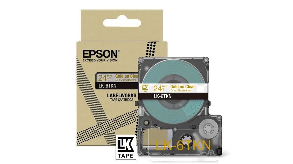 Epson Gift Tape - Transparent / Schrift Gold 24mm Tintenpatrone