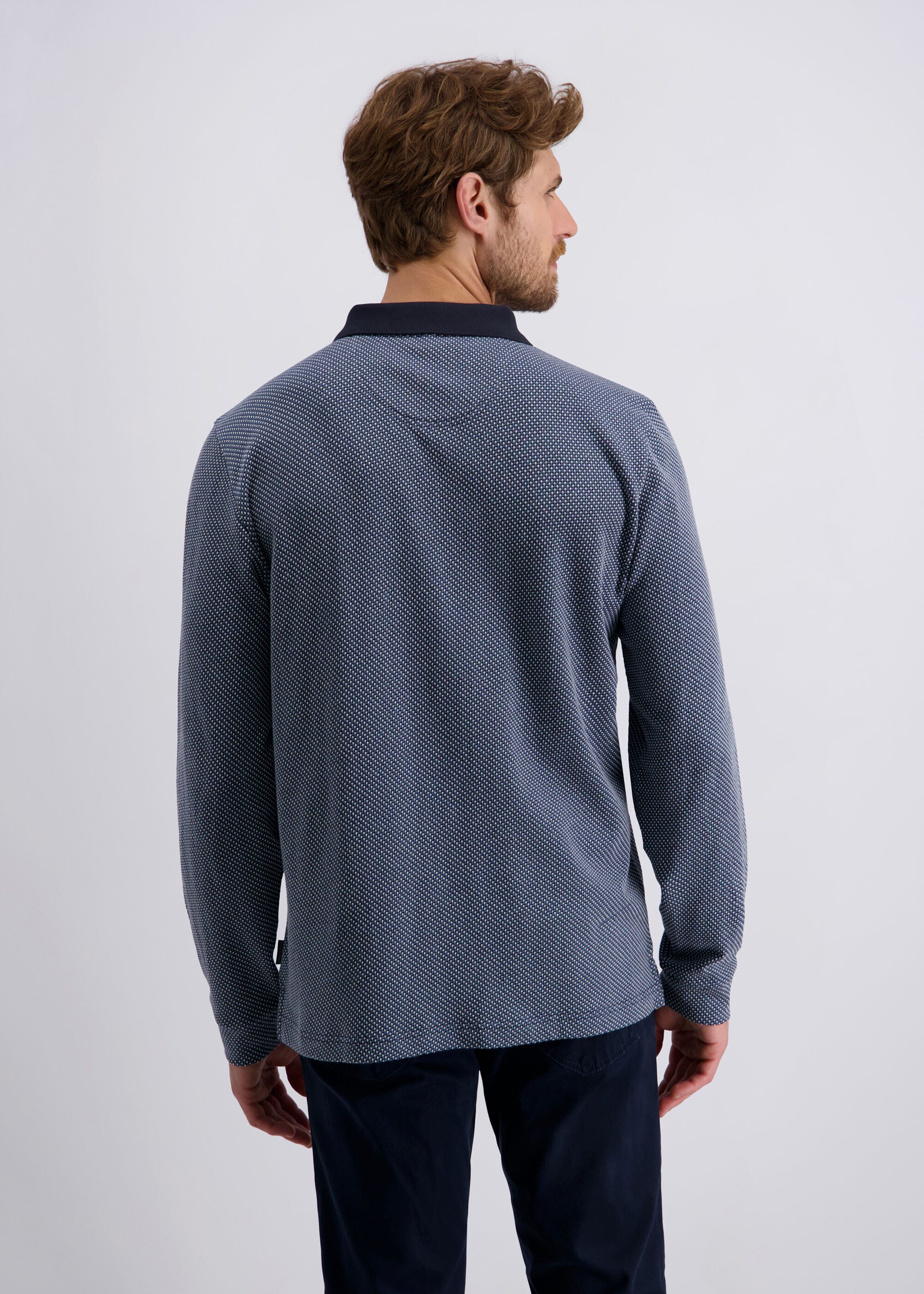 Pierre Cardin Langarmshirt (1-tlg) mit Strukturmuster