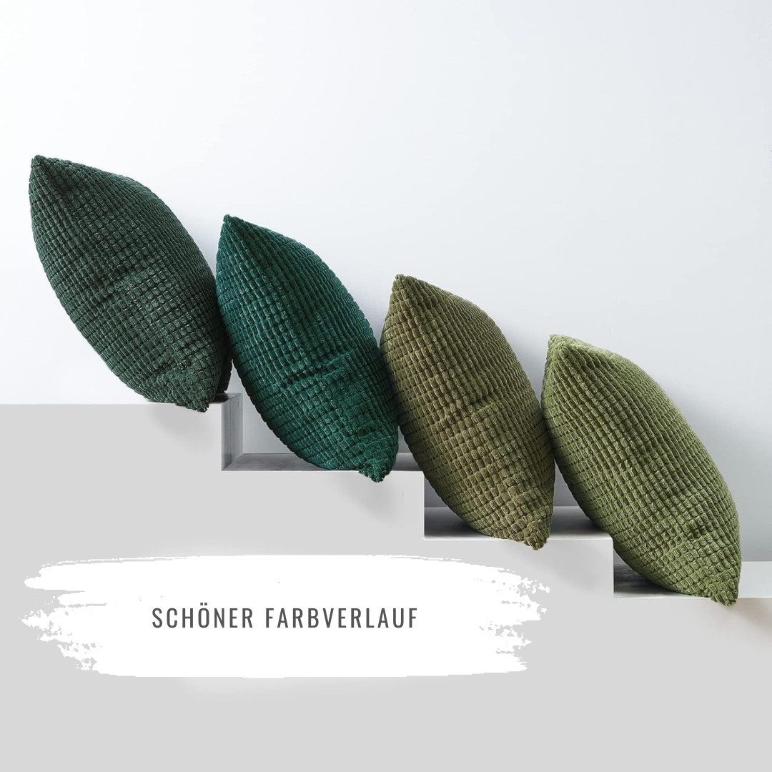 Interior by Hakito Dekokissen 4er Set Kissenbezüge inklusive Füllkissen Set Sven Kordsamt weich, Kissenhülle mit Füllung