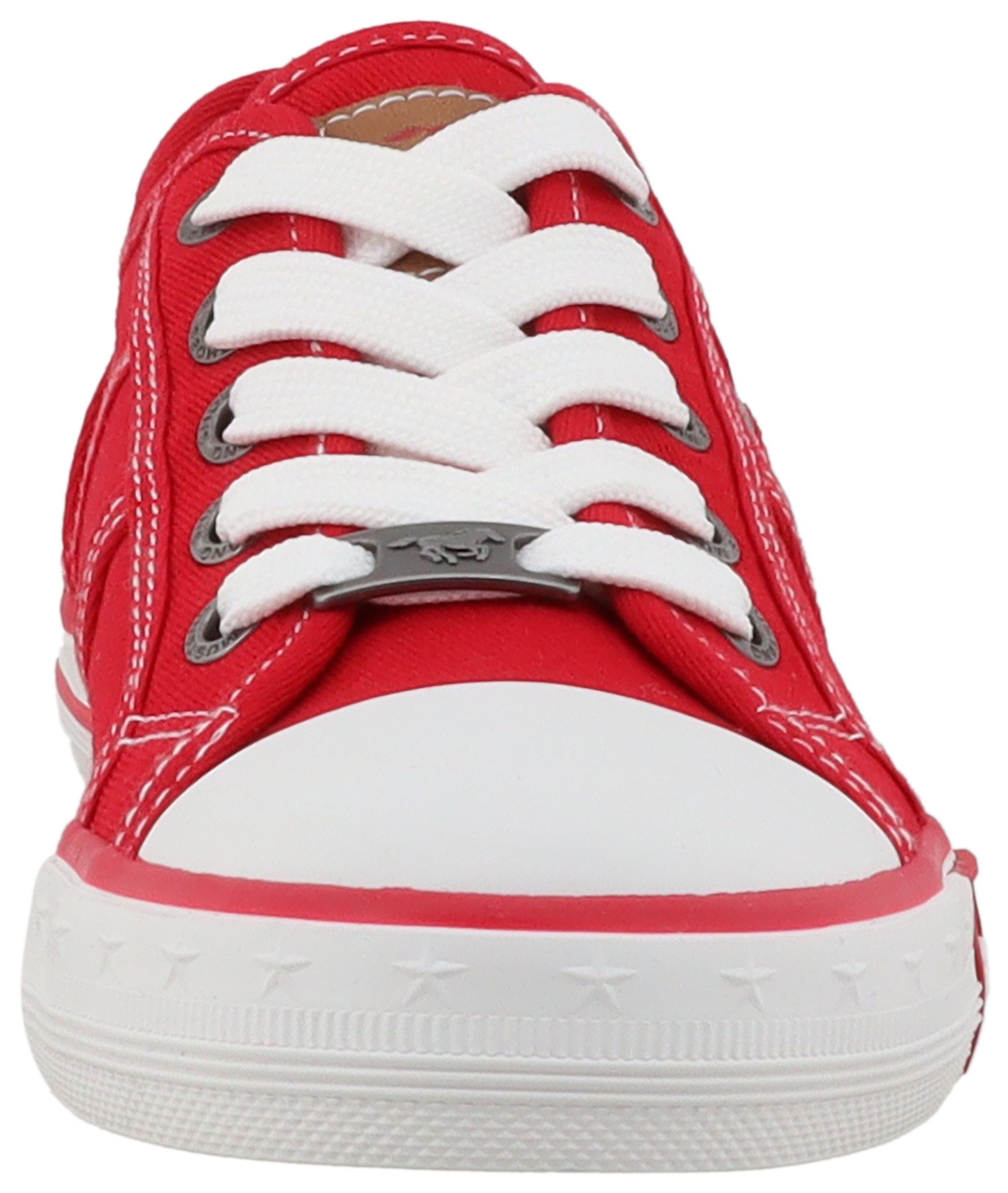 Mustang Shoes Gaspare Sneaker Freizeitschuh, Halbschuh, Schnürschuh mit auffälliger Kontrastnaht