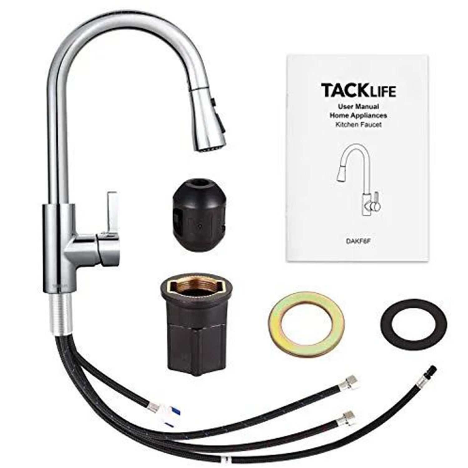 TACKLIFE Küchenarmatur Küchenarmatur Schlauch mit herausziehbarer Brause