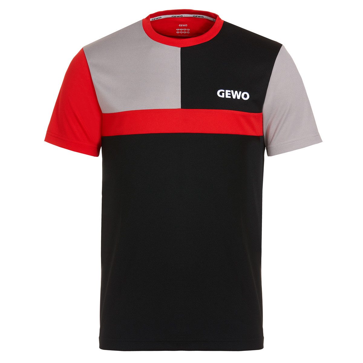 Gewo T-Shirt GEWO T-Shirt Ravenna schwarz/rot XL