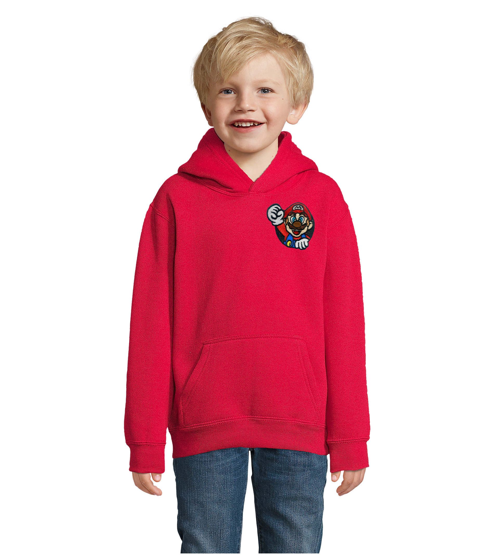 Hoodie Mario Kids Hoodie Super Retro Patch Jungen Pullover Luigi Wario Peach
