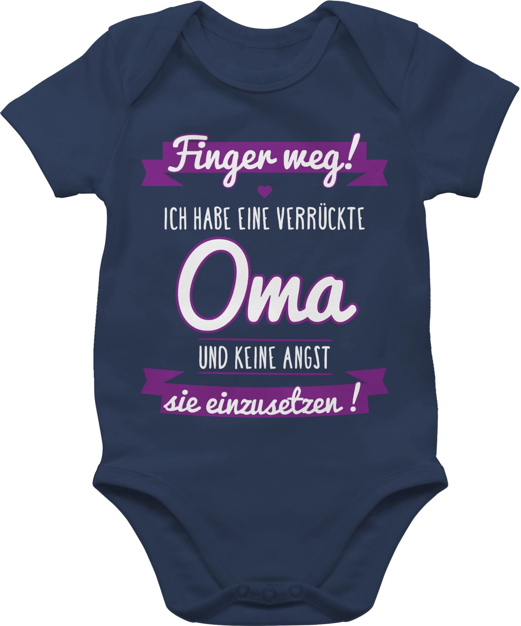 Shirtracer Shirtbody Ich habe eine verrückte Oma Sprüche Baby 1 Navy Blau