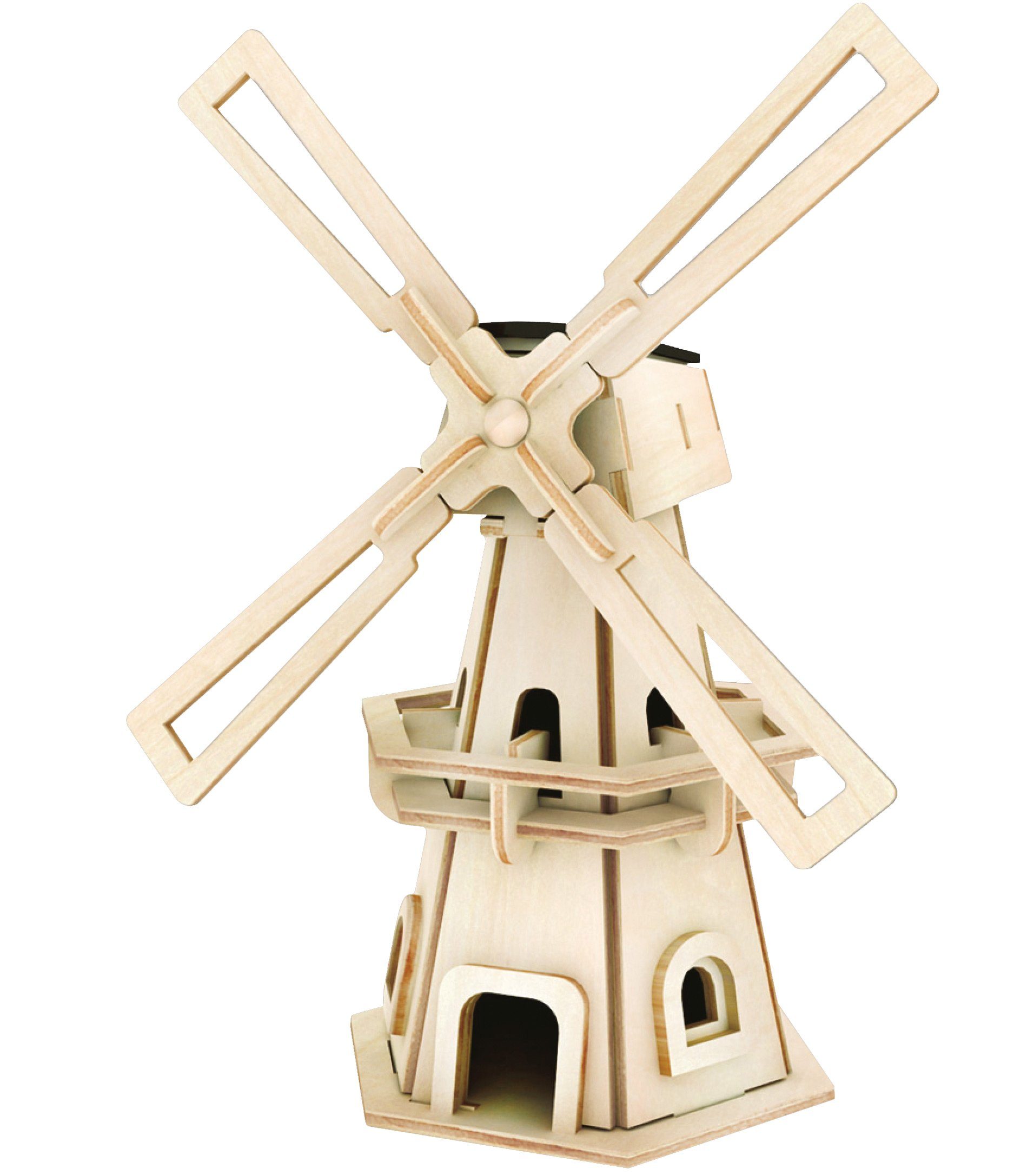 Windmühle Typ 1 3D Holzbausatz Holz Puzzle Windkraftanlage Gebäude Steckpuzzle 