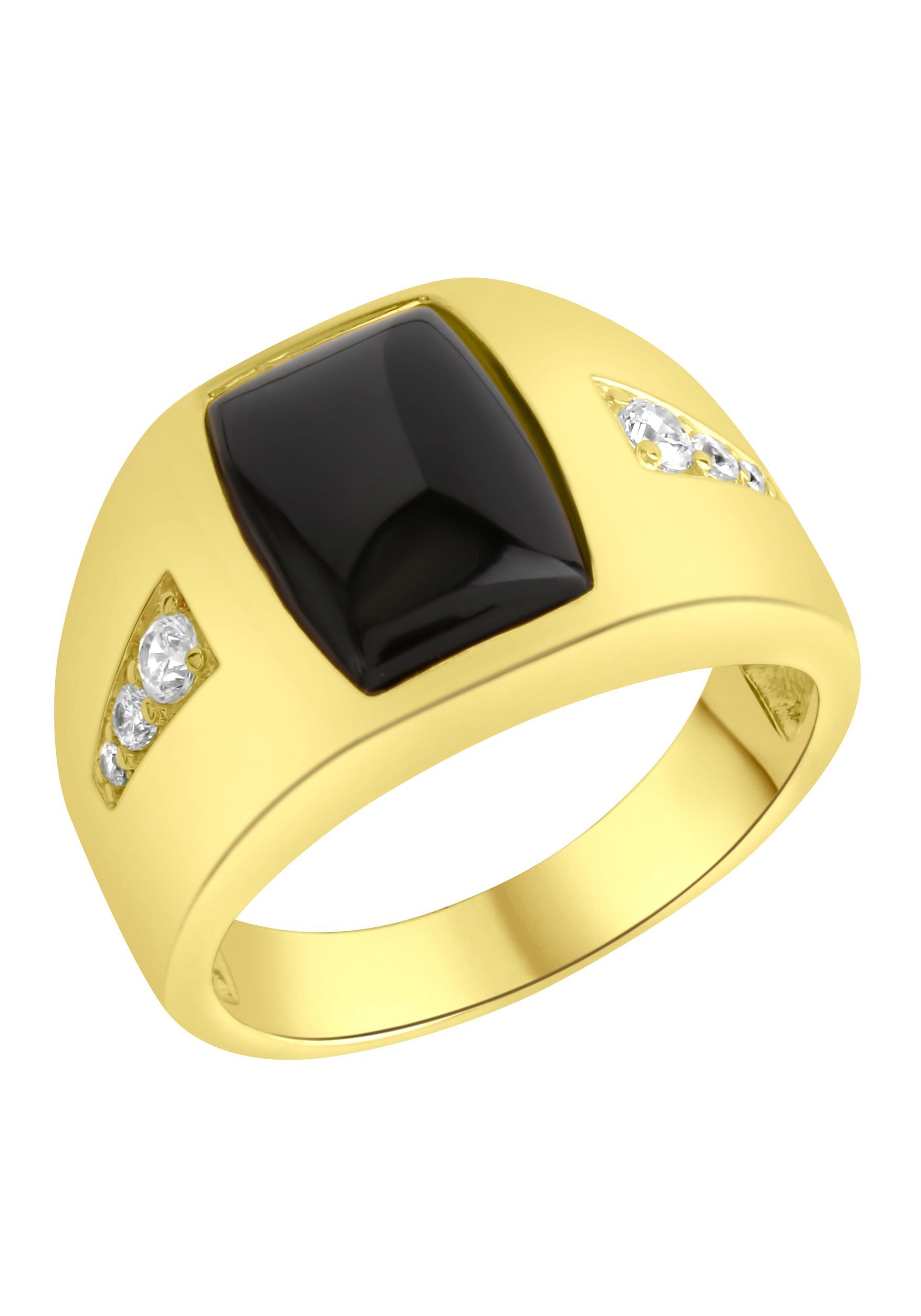 Firetti Fingerring Schmuck Geschenk Silber 925 Silberring Siegelring, mit Achat, Zirkonia (synth)