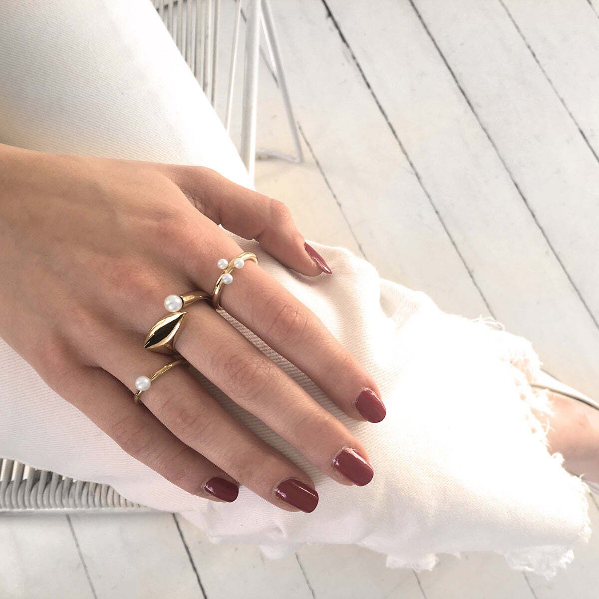 M&M Fingerring Ring mit Perle Ocean ...